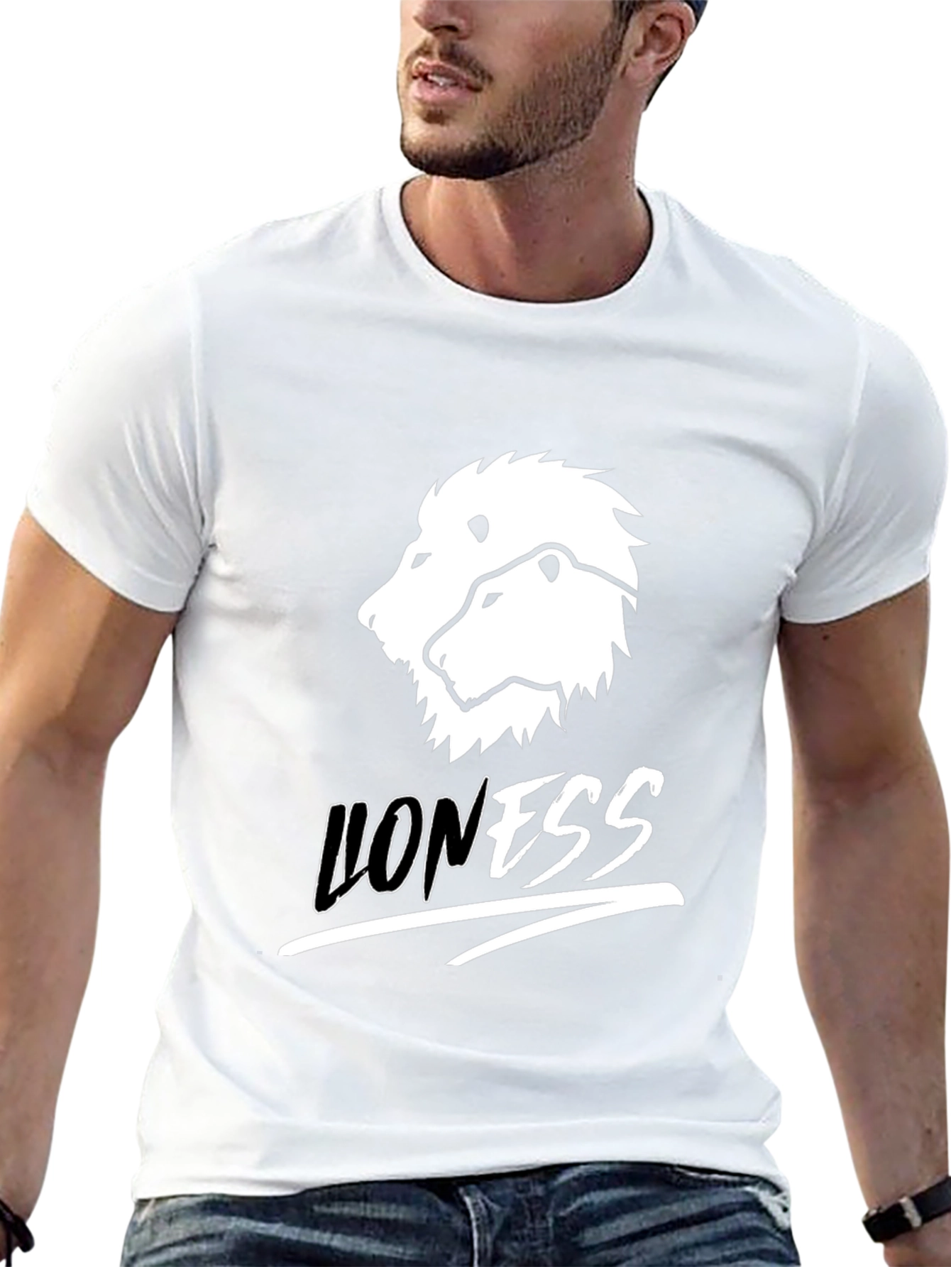 Black Lioness Graphic Print Black T-Shirt view 13