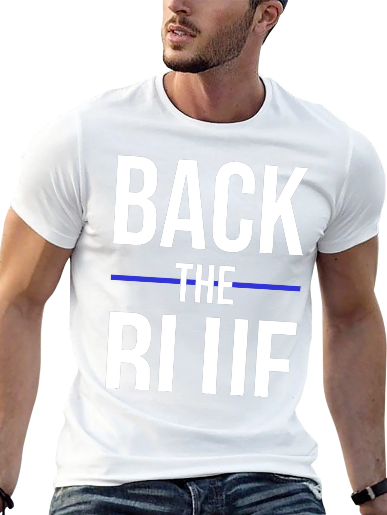 Black Back the Blue T-Shirt - Support Law Enforcement view 13