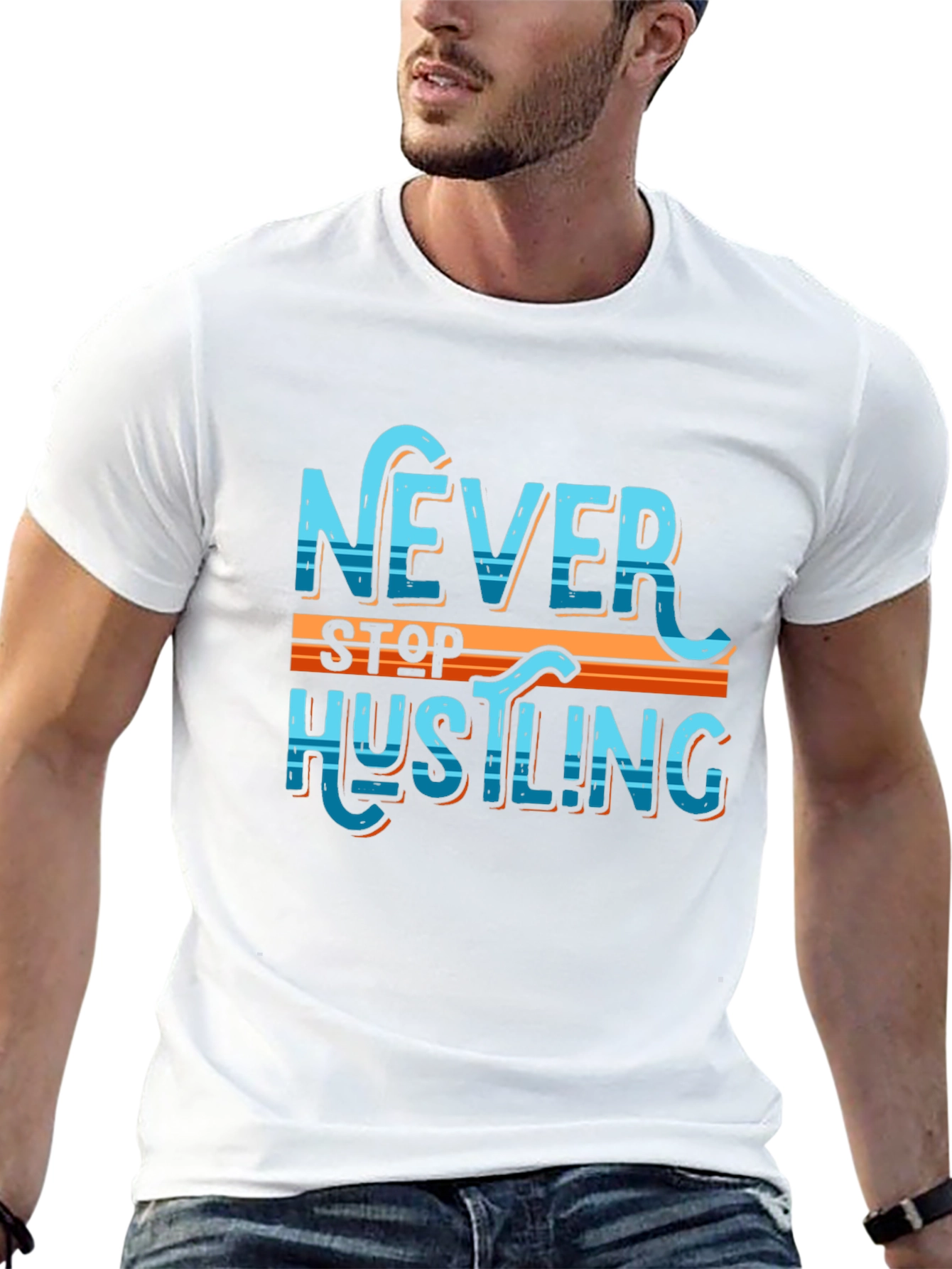 Black Never Stop Hustling Graphic Tee view 13