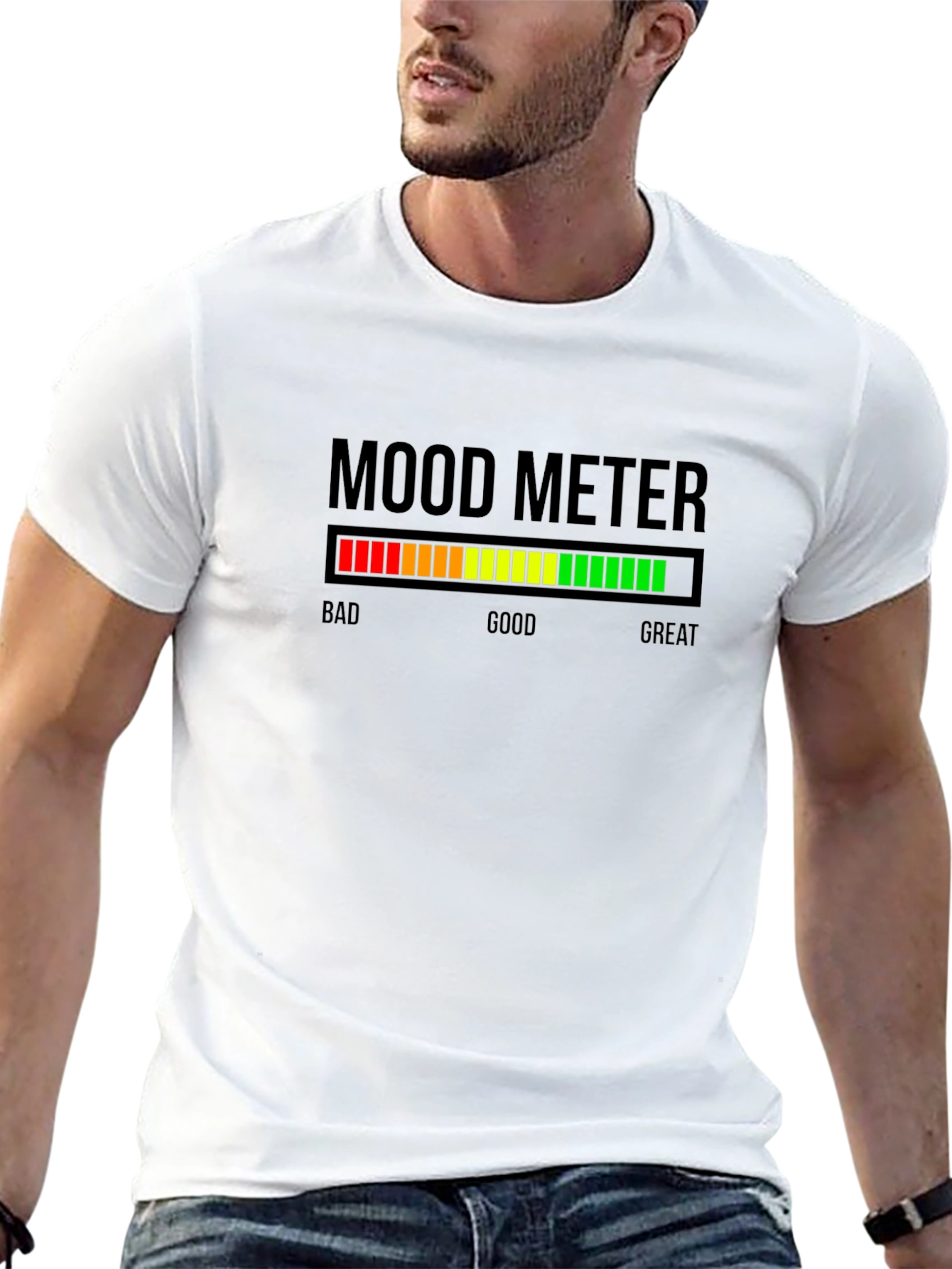 Black Mood Meter Graphic T-Shirt - Express Your Feelings! view 13