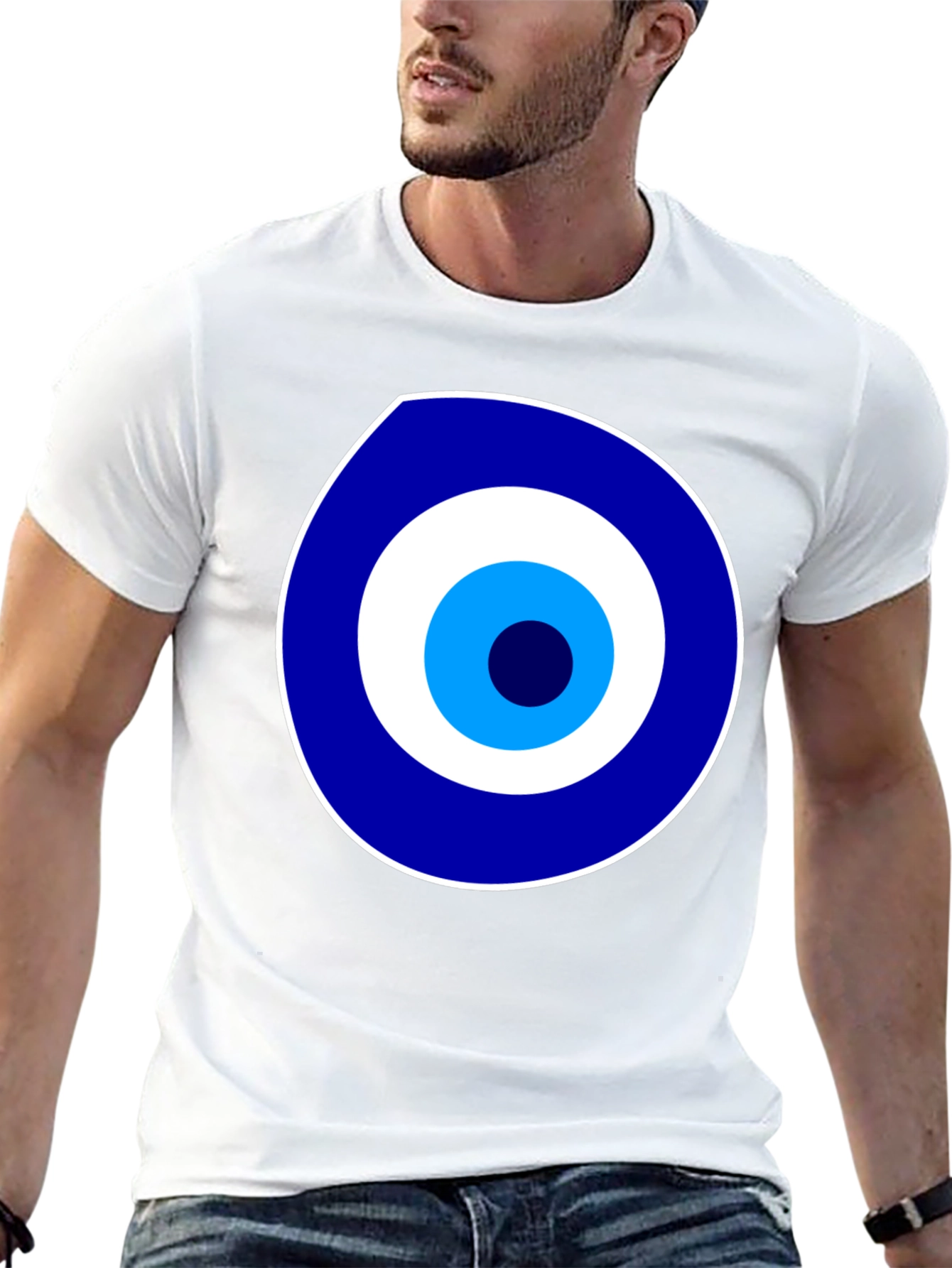 Black Evil Eye Graphic Print Black T-Shirt view 13