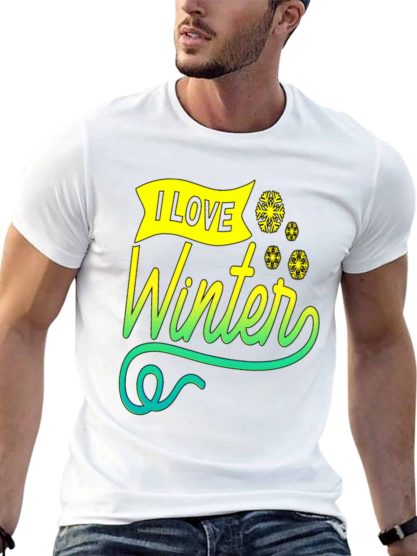 I Love Winter Graphic Tee - Black Unisex T-Shirt - 13