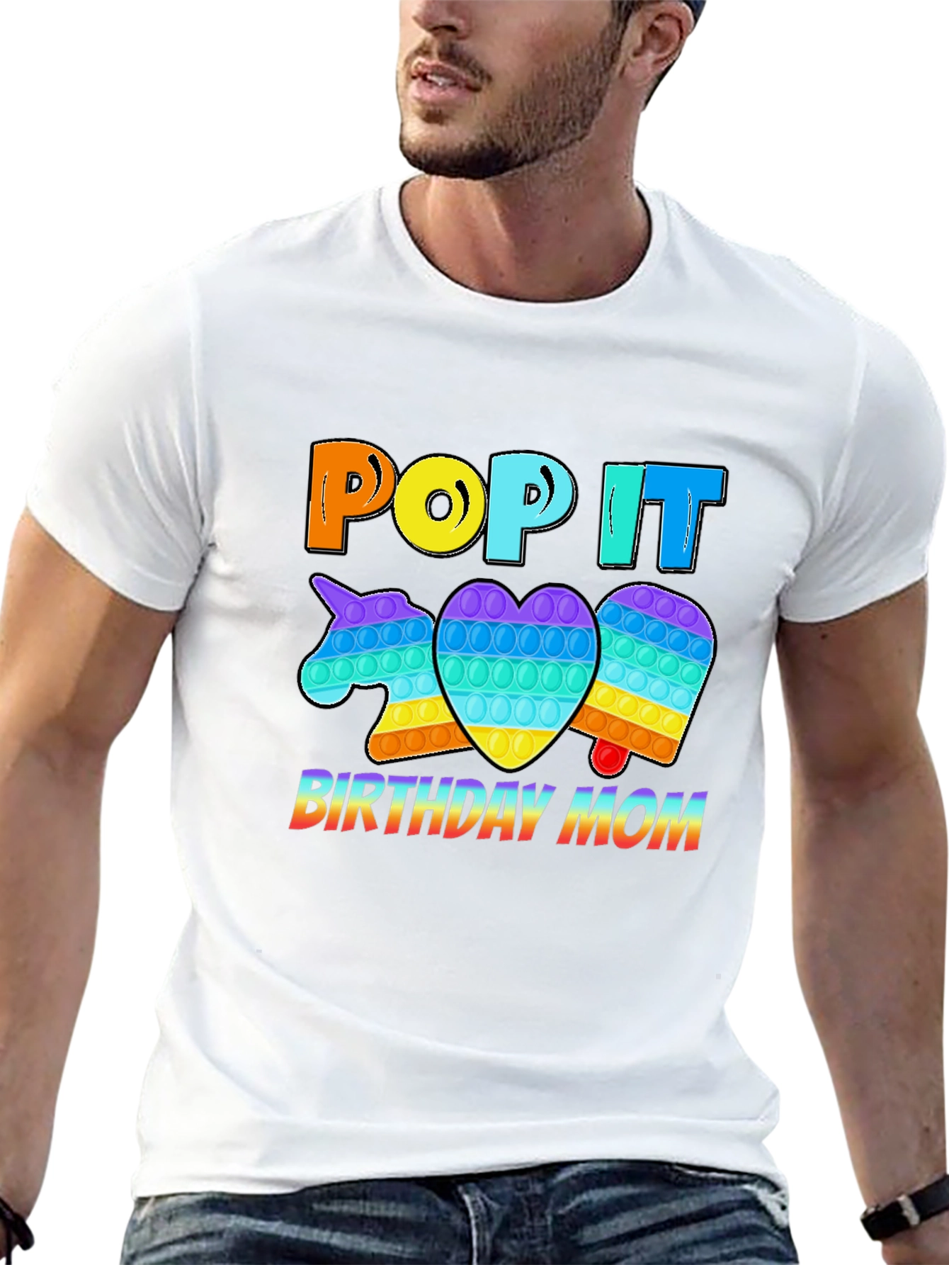 Black Pop It Birthday Mom T-Shirt view 13