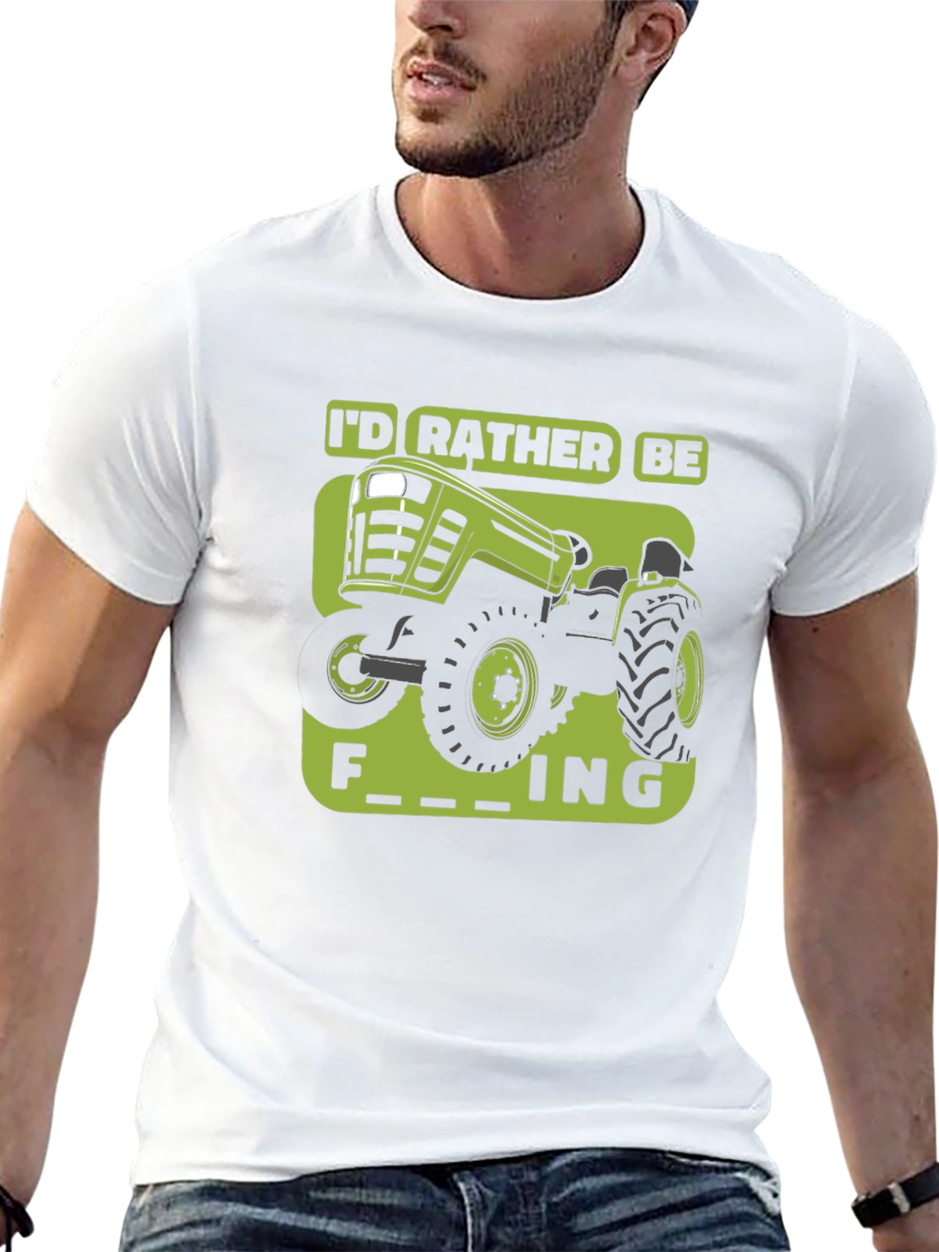 Black Funny Tractor T-Shirt - I'd Rather Be Farming view 13