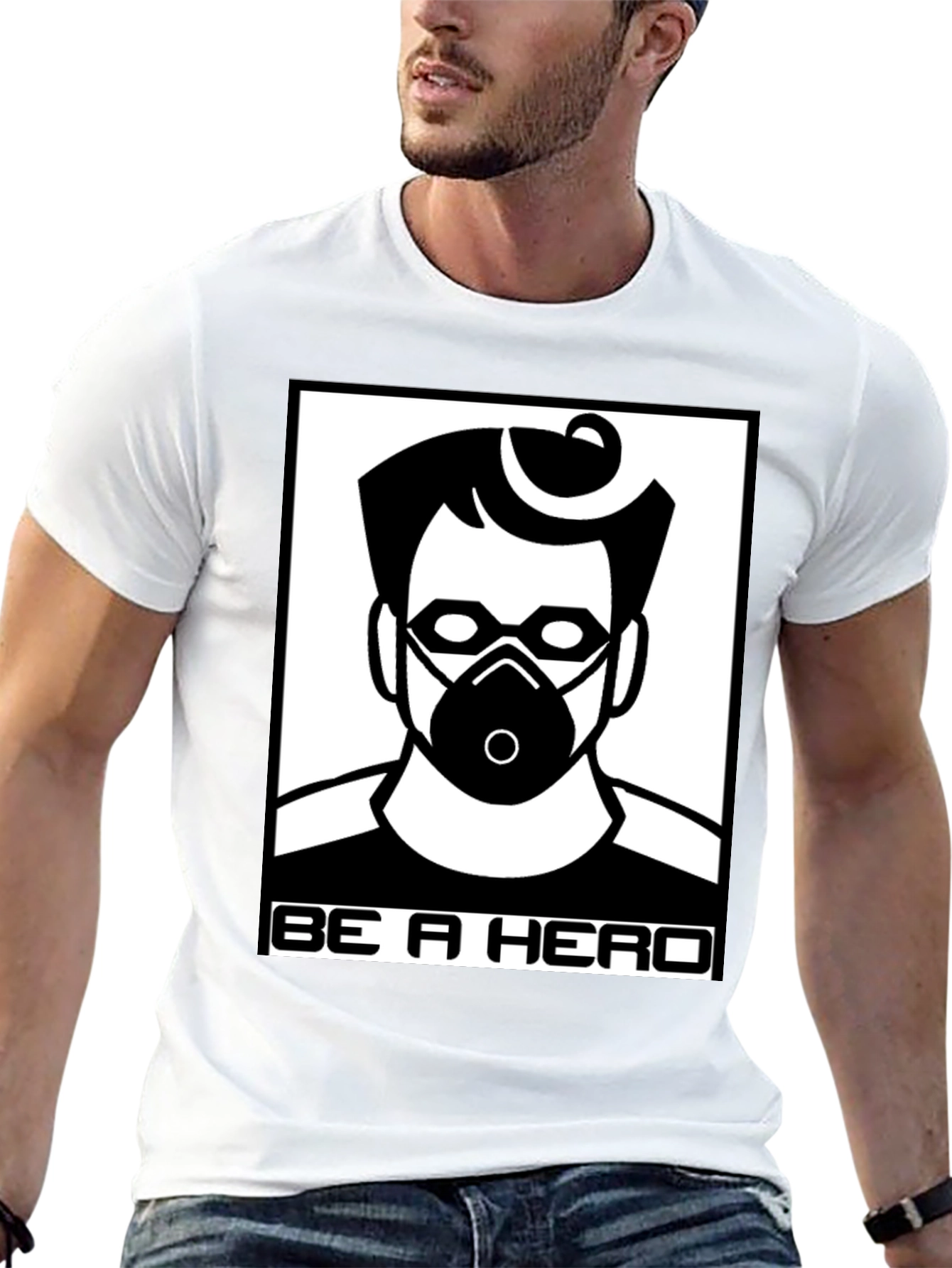 Black Be A Hero T-Shirt - Masked Hero view 13