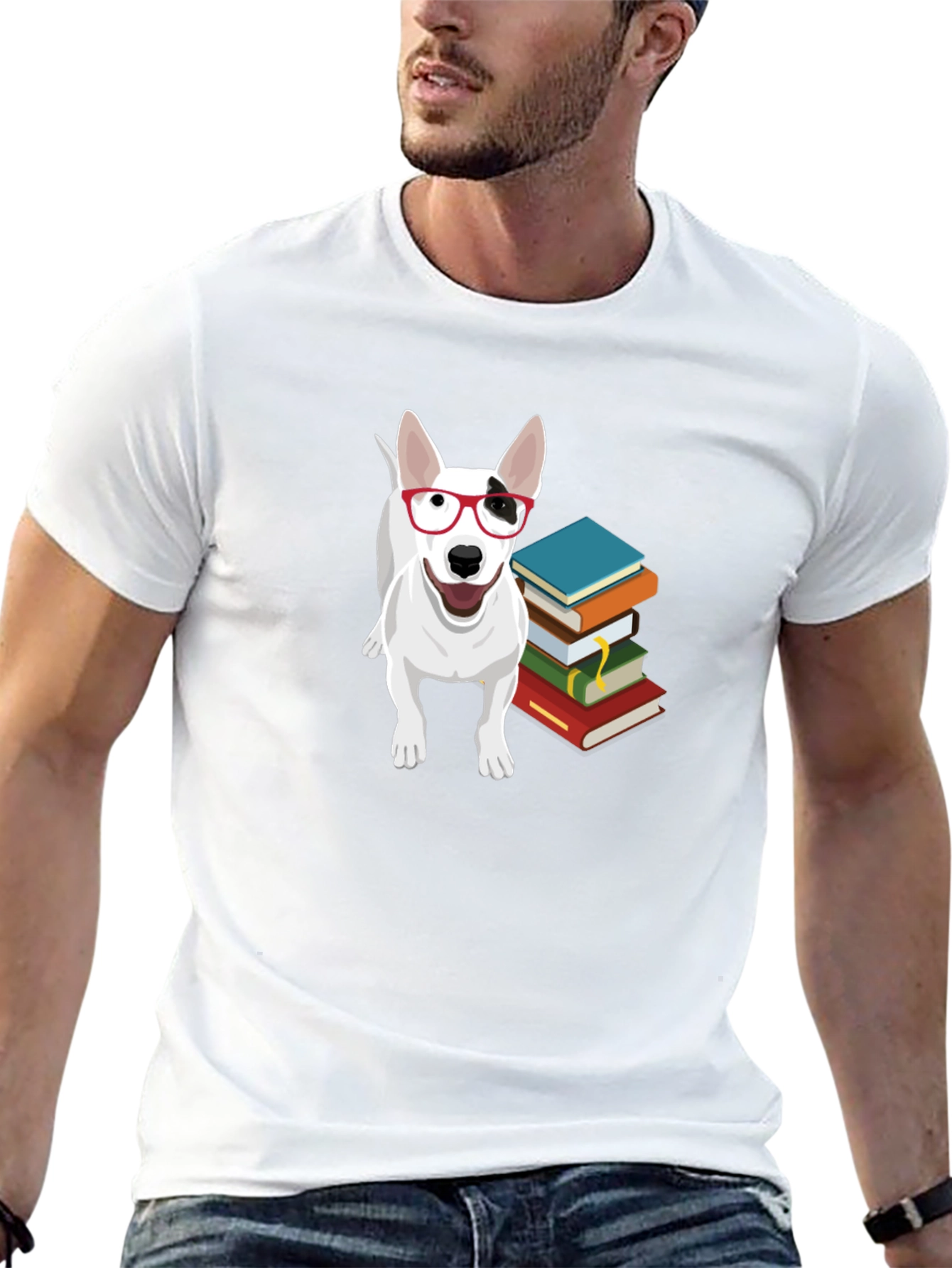 Black Dog with Glasses T-Shirt view 13
