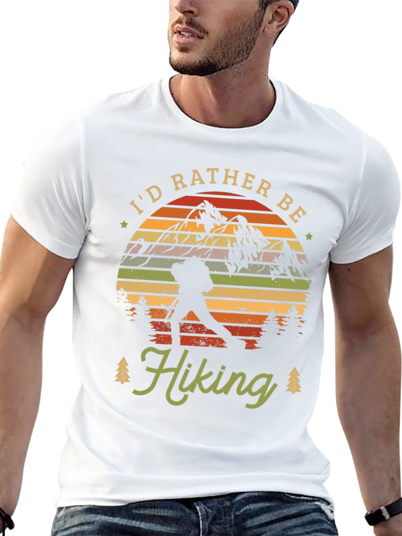 Black I'd Rather Be Hiking Graphic Tee view 13