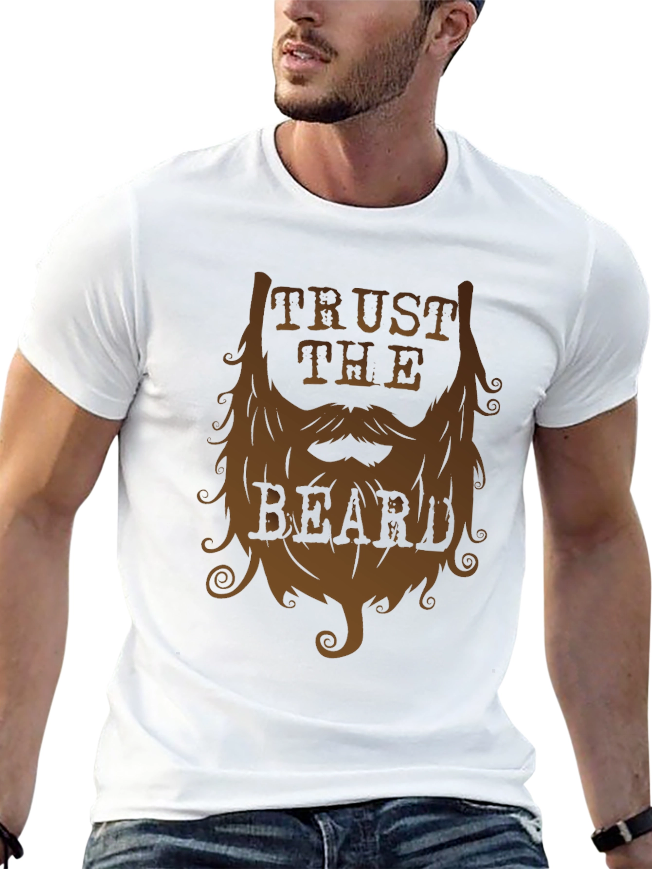 Black Trust the Beard Graphic Tee - Black view 13
