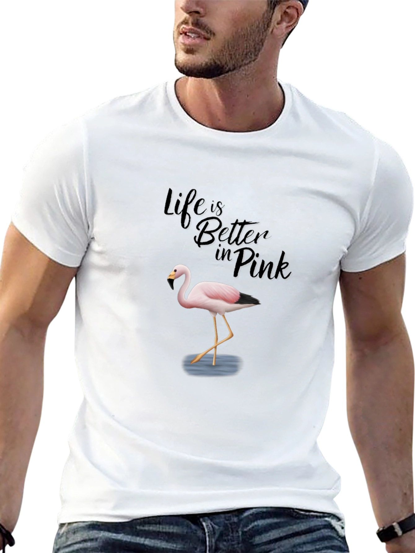 Black Life is Better in Pink Flamingo T-Shirt view 13