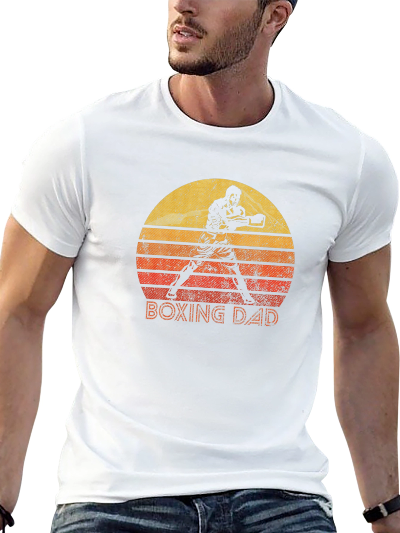 Black Boxing Dad T-Shirt view 13