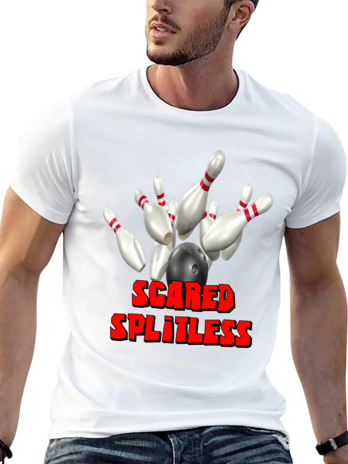 Black Scared Splitless Bowling Graphic Tee view 13