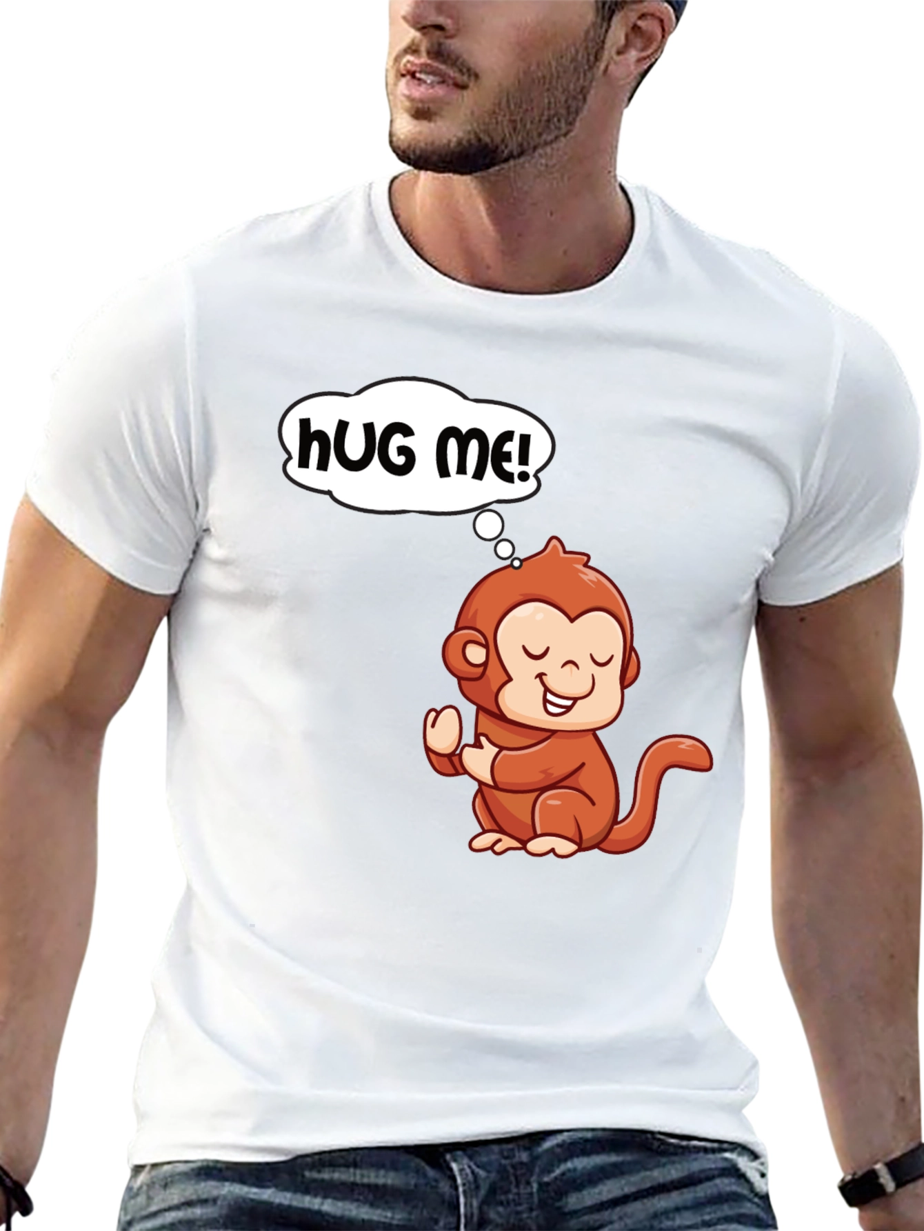 Cute Monkey Graphic T-Shirt - Hug Me! - 13