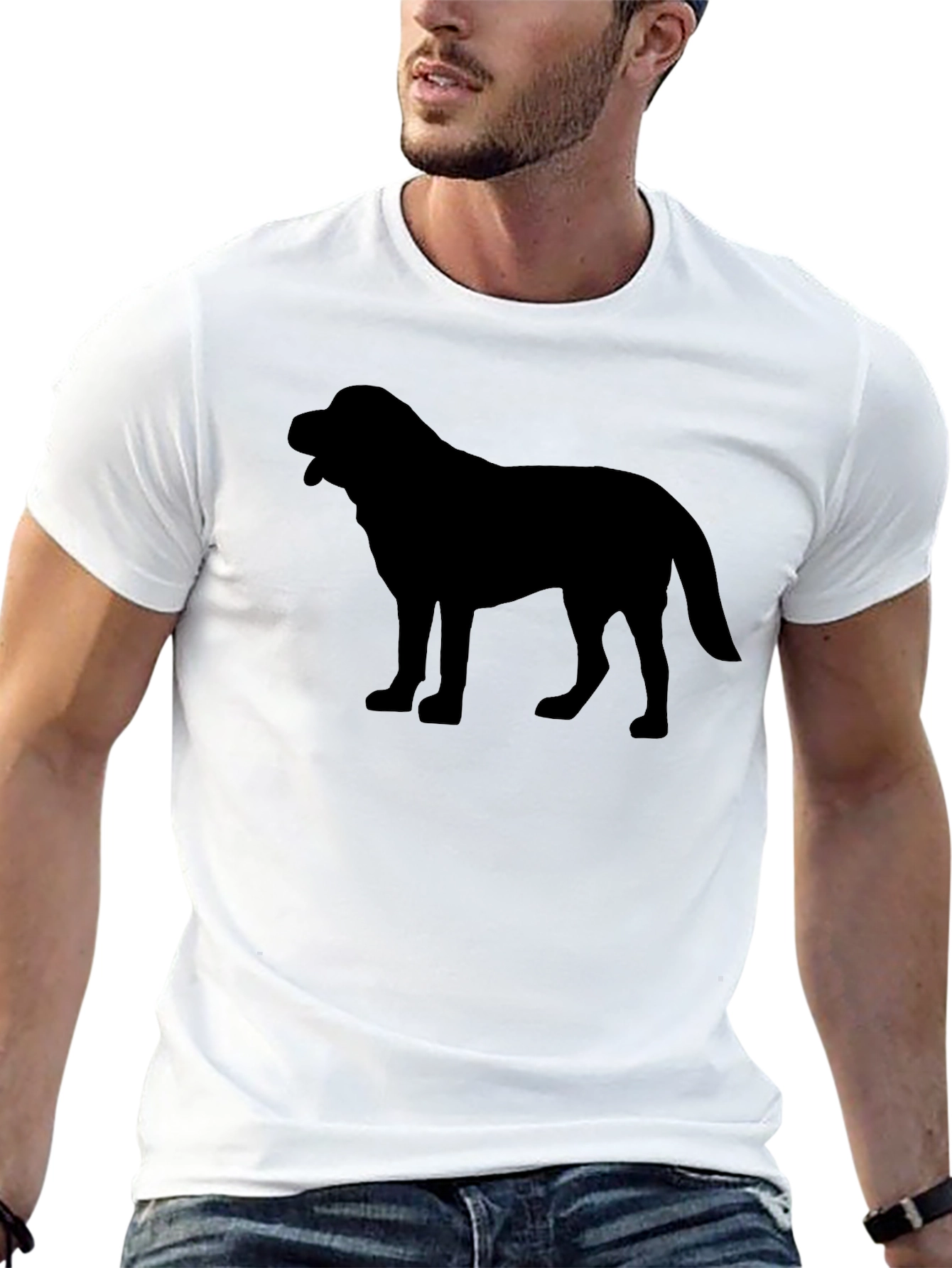 Black Dog Silhouette Graphic Tee - Classic Black T-Shirt view 13