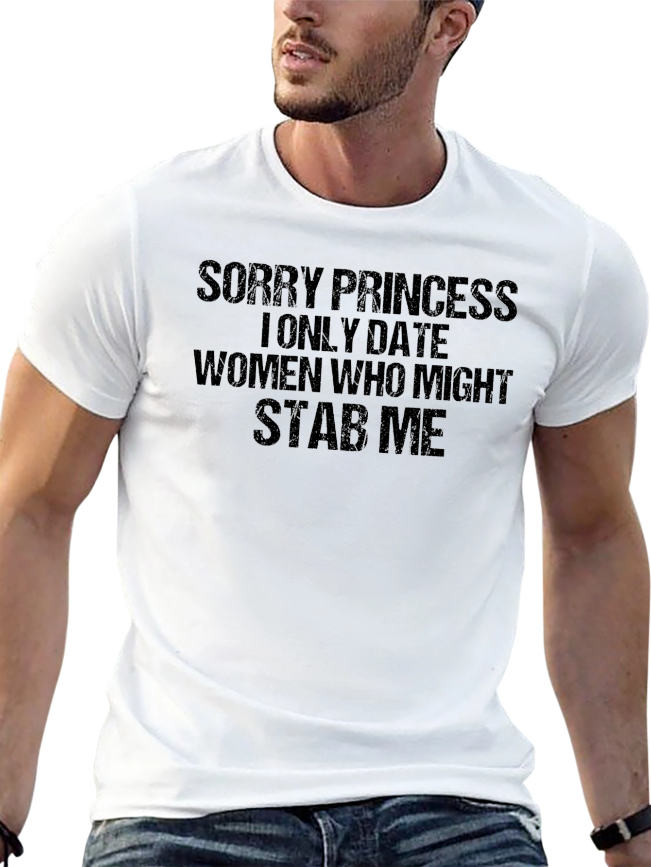 Black Sorry Princess T-Shirt Funny Graphic Tee view 13