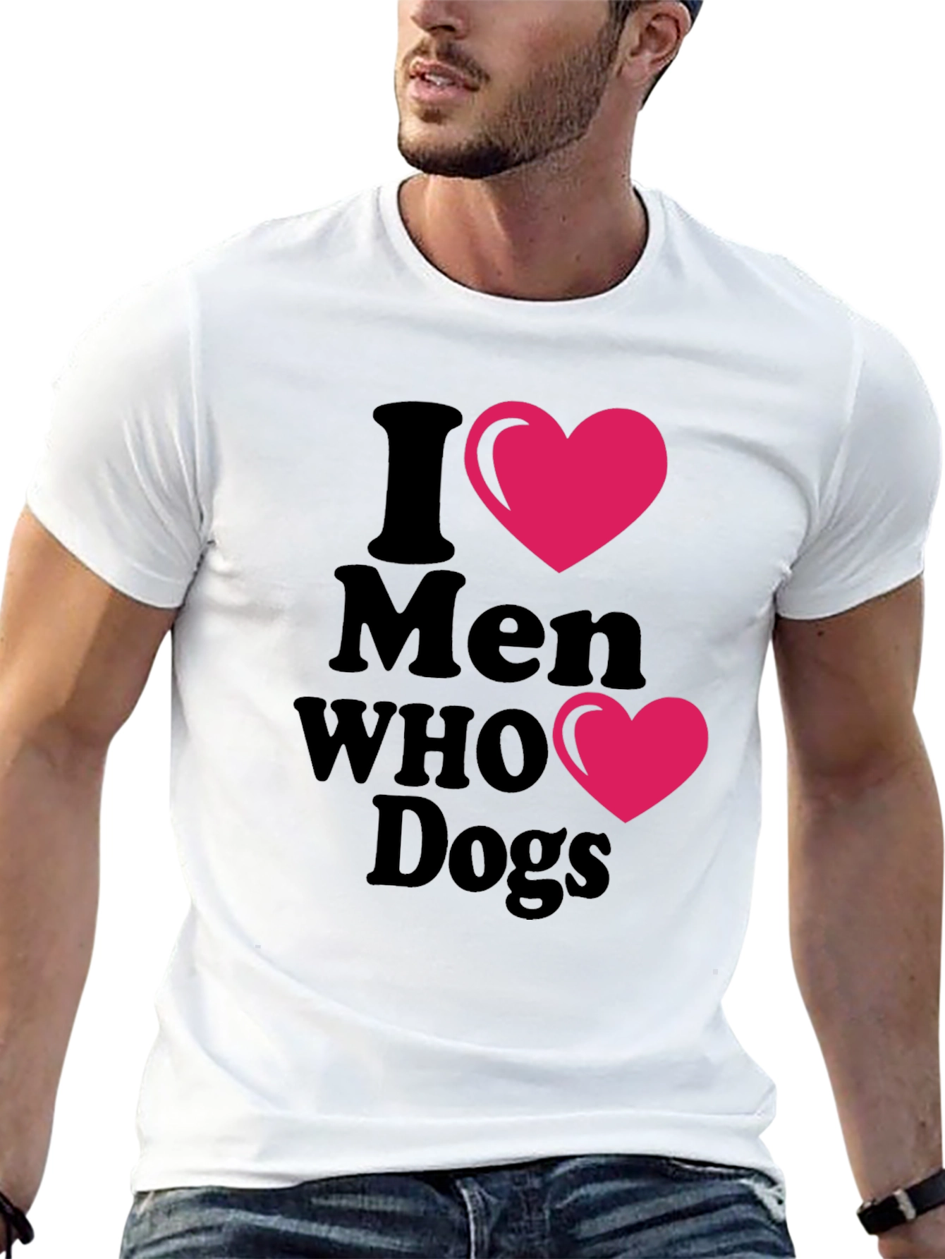 Black I Heart Men Who Love Dogs T-Shirt view 13