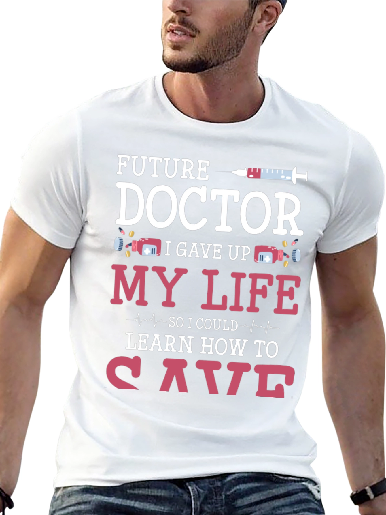 Black Future Doctor T-Shirt Funny Medical Student Tee view 13