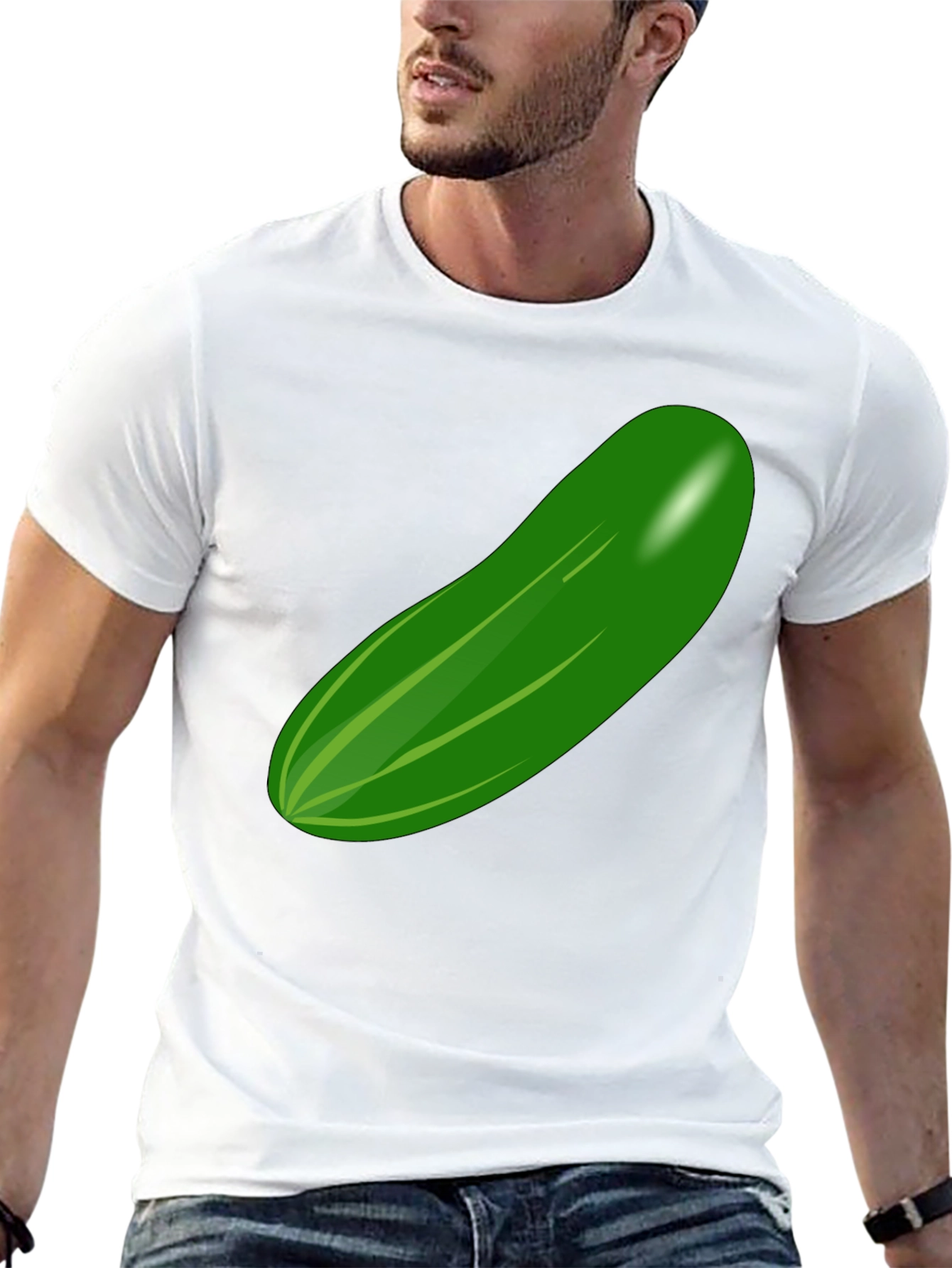 Black Cucumber Graphic T-Shirt - Quirky and Fun Design view 13
