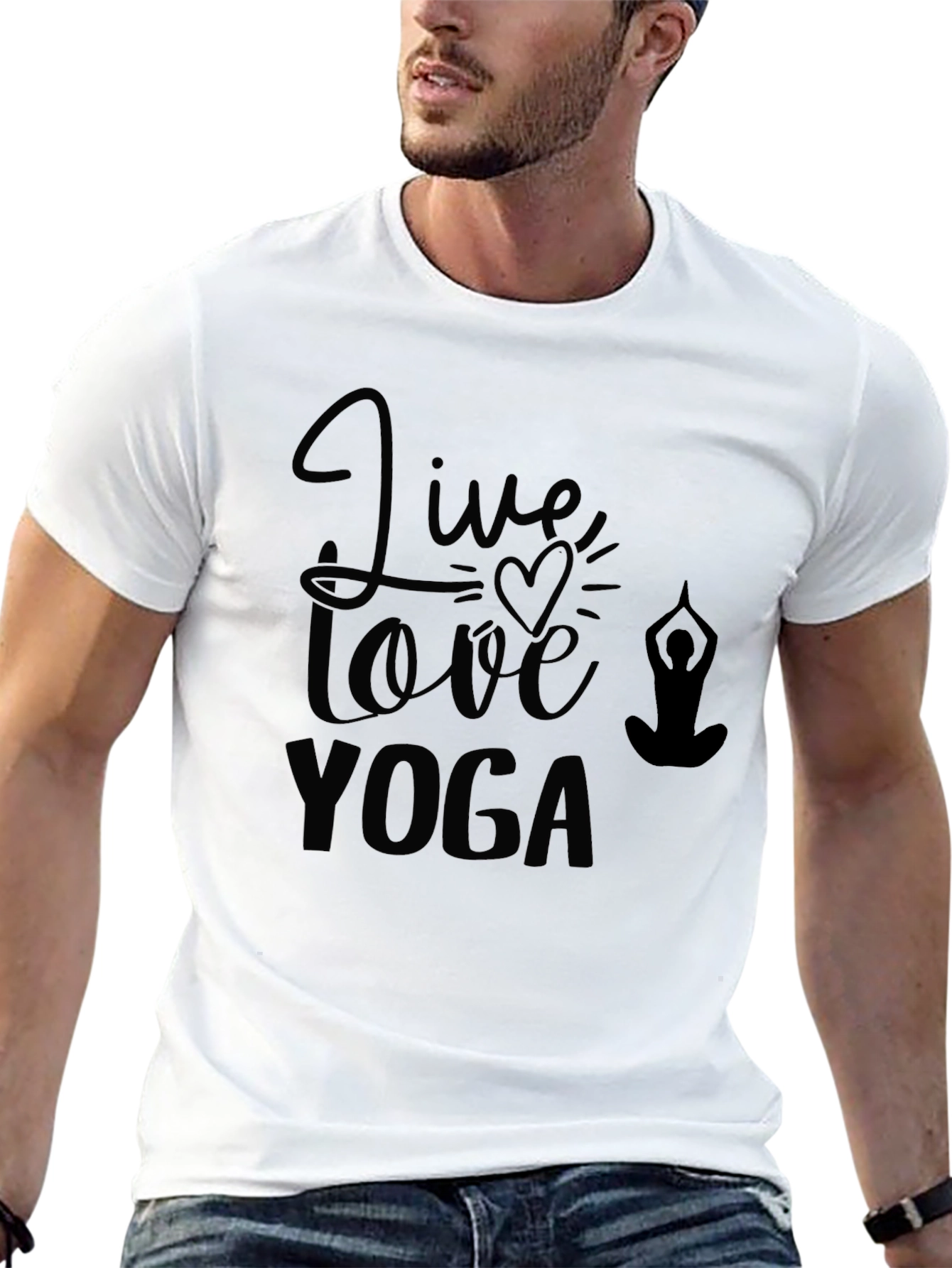 Black Live Love Yoga Graphic Tee - Stylish & Comfy view 13