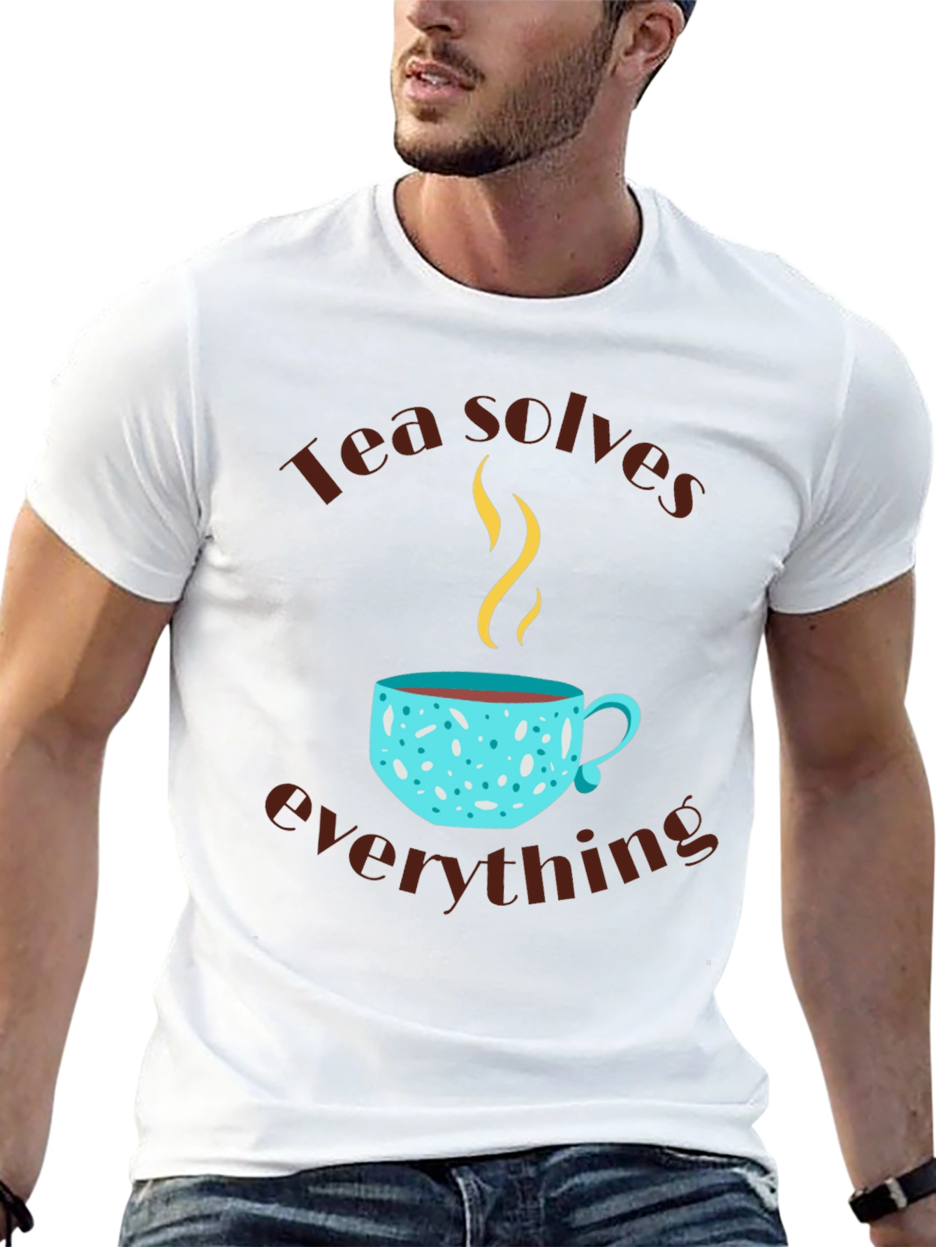Black Tea Solves Everything Graphic T-Shirt view 13