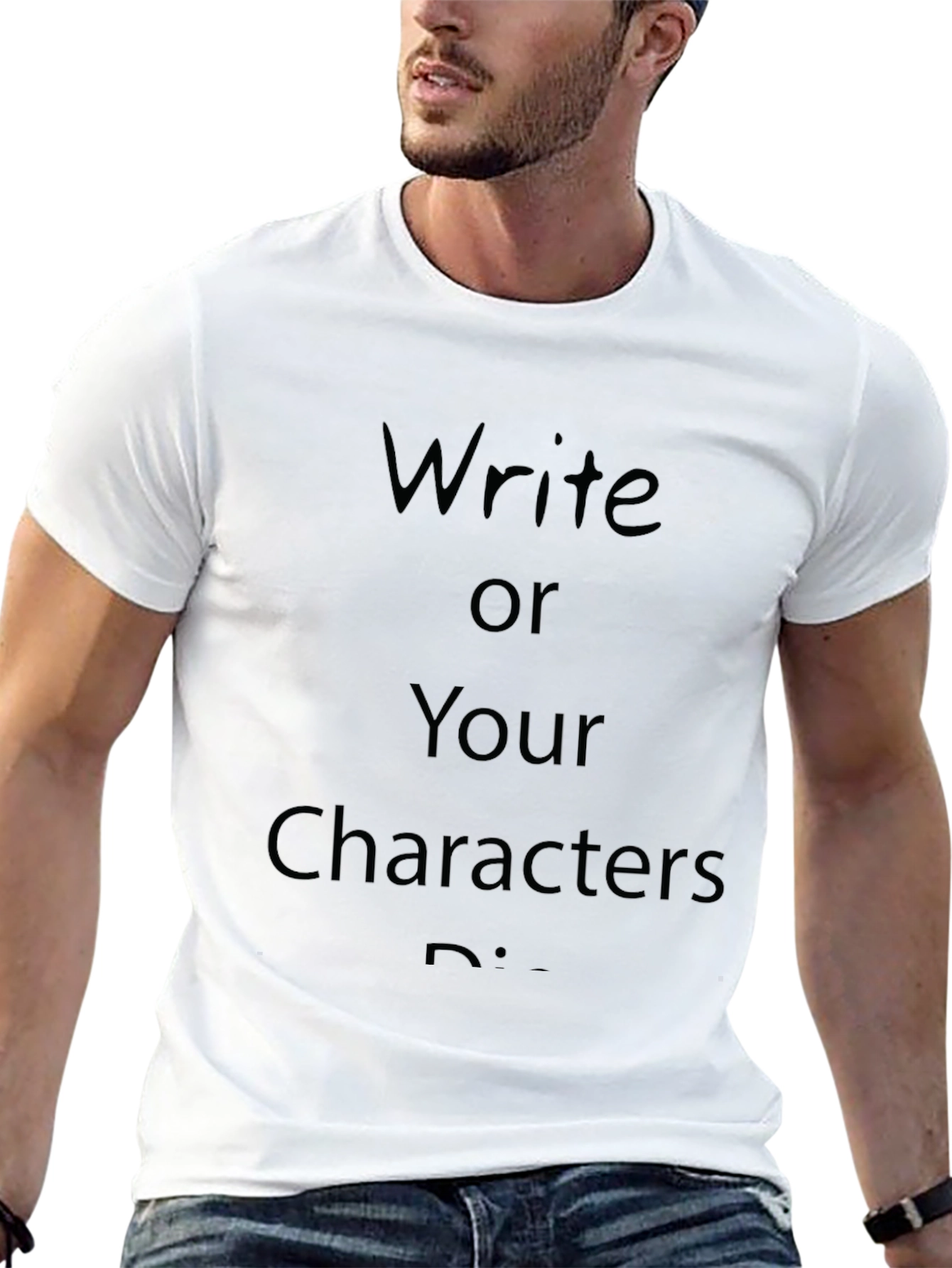Black Write or Your Characters Die - Black T-Shirt view 13