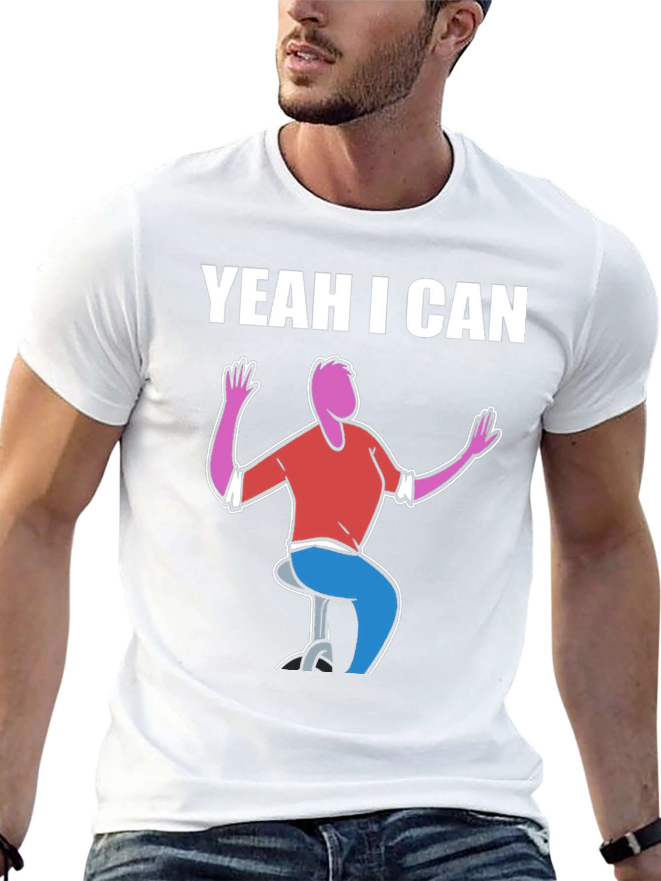 Black Yeah I Can Graphic Tee - Quirky Humor T-Shirt view 13