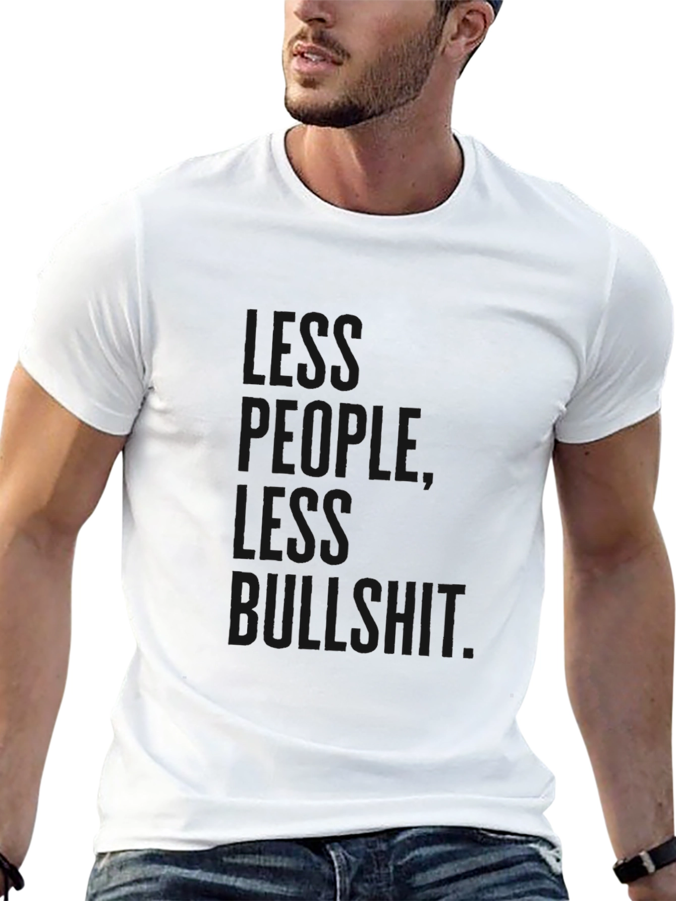 Black Black Graphic T-Shirt: People, Less Bullshit view 13