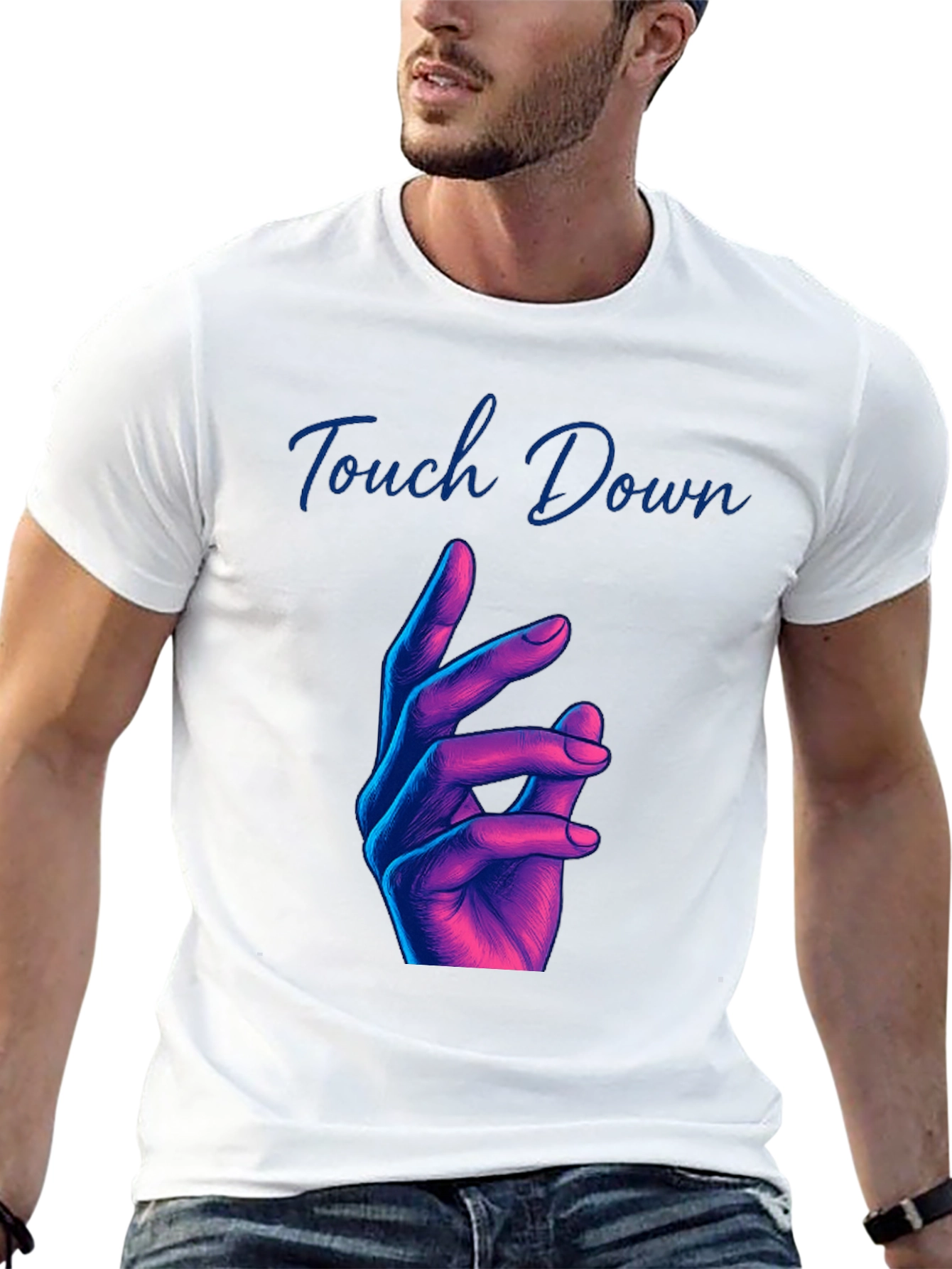Black Touch Down Graphic Tee - Black Crew Neck view 13
