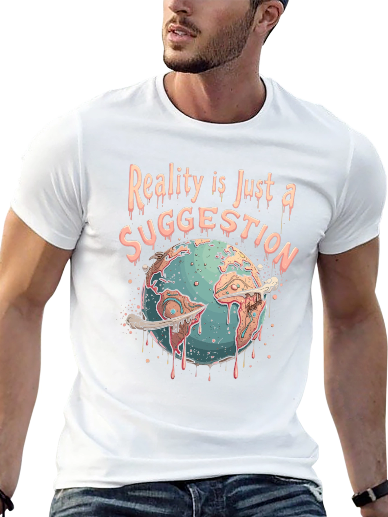 Black Reality Suggestion Graphic Tee - Earth Melting view 13