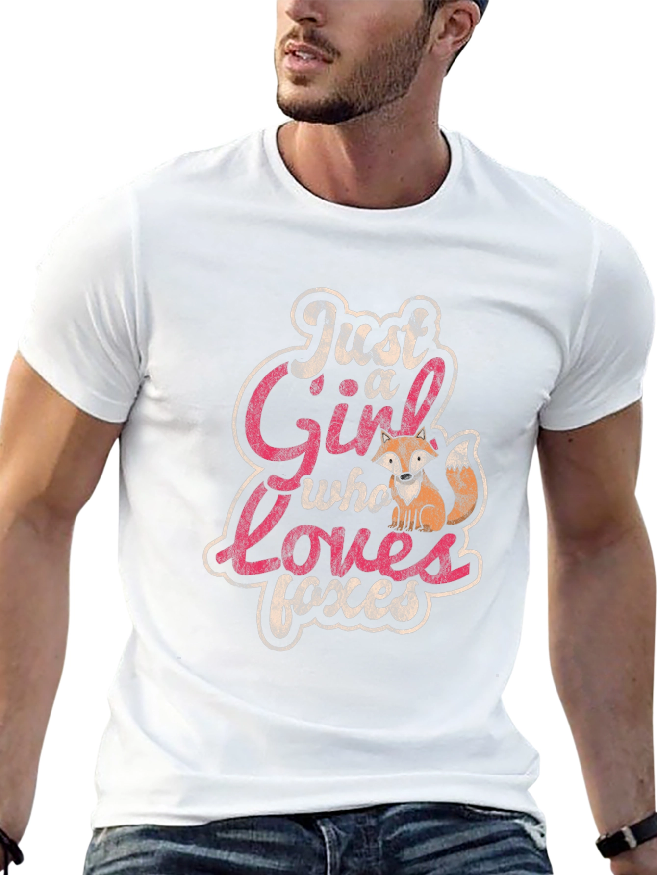 Black Just a Girl Who Loves Foxes T-Shirt view 13