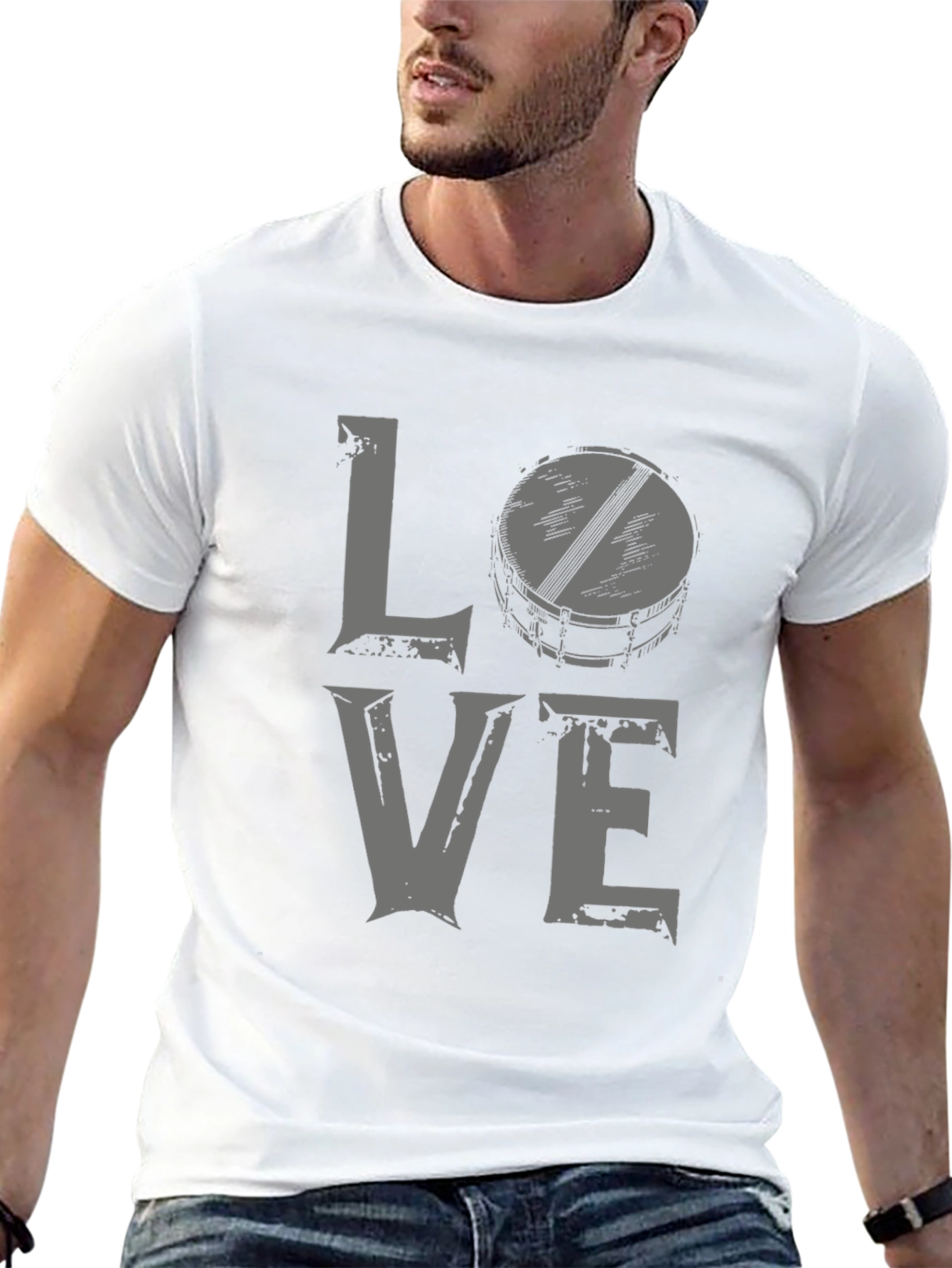 Black Love Drums Graphic Tee - Black Cotton Blend view 13