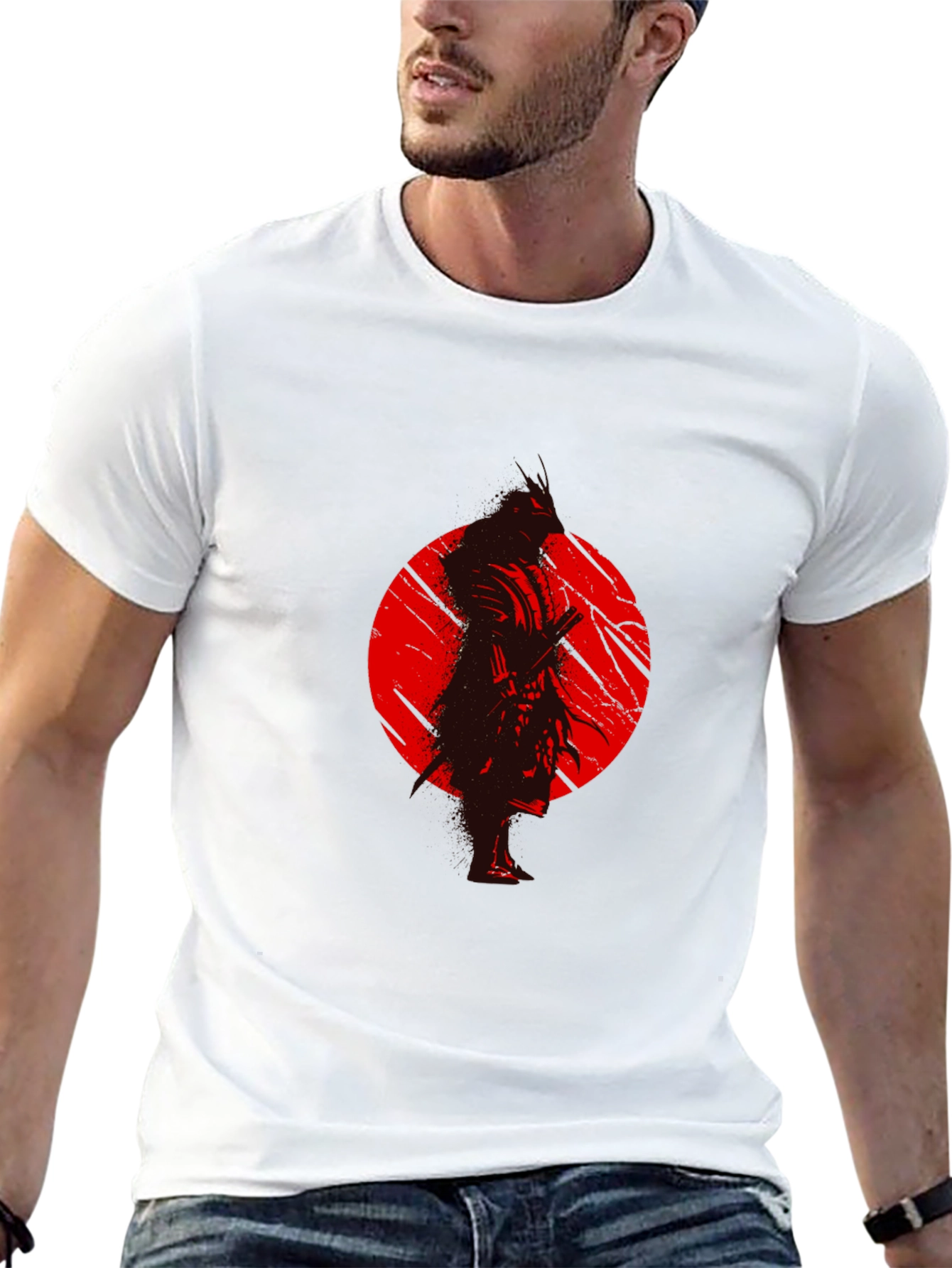Black Samurai Graphic T-Shirt - Black view 13
