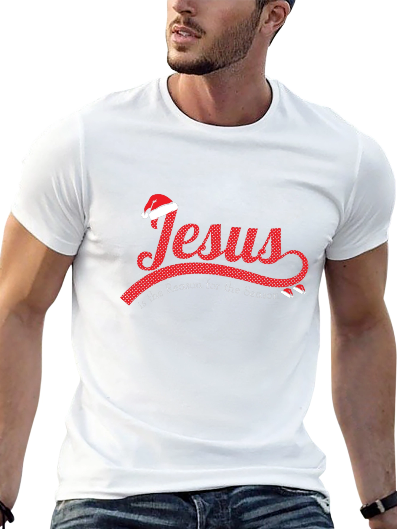 Black Jesus is the Reason T-Shirt - Holiday Graphic Tee view 13
