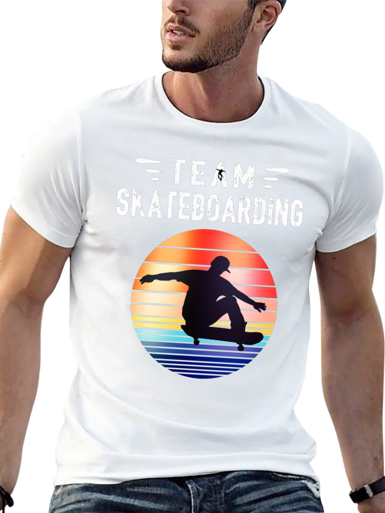 Black Team Skateboarding Graphic Tee - Retro Style view 13