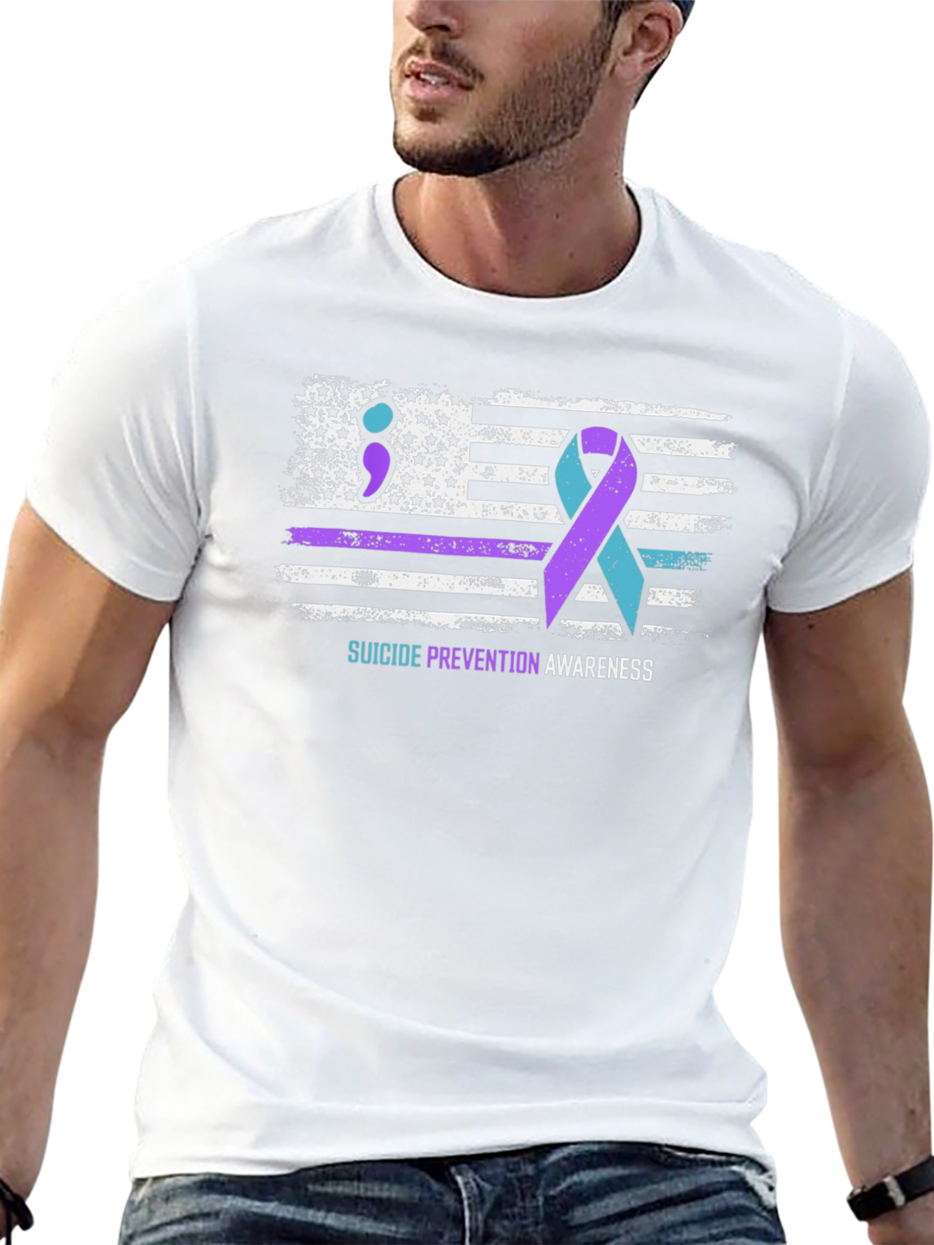 Black Suicide Prevention Awareness T-Shirt view 13