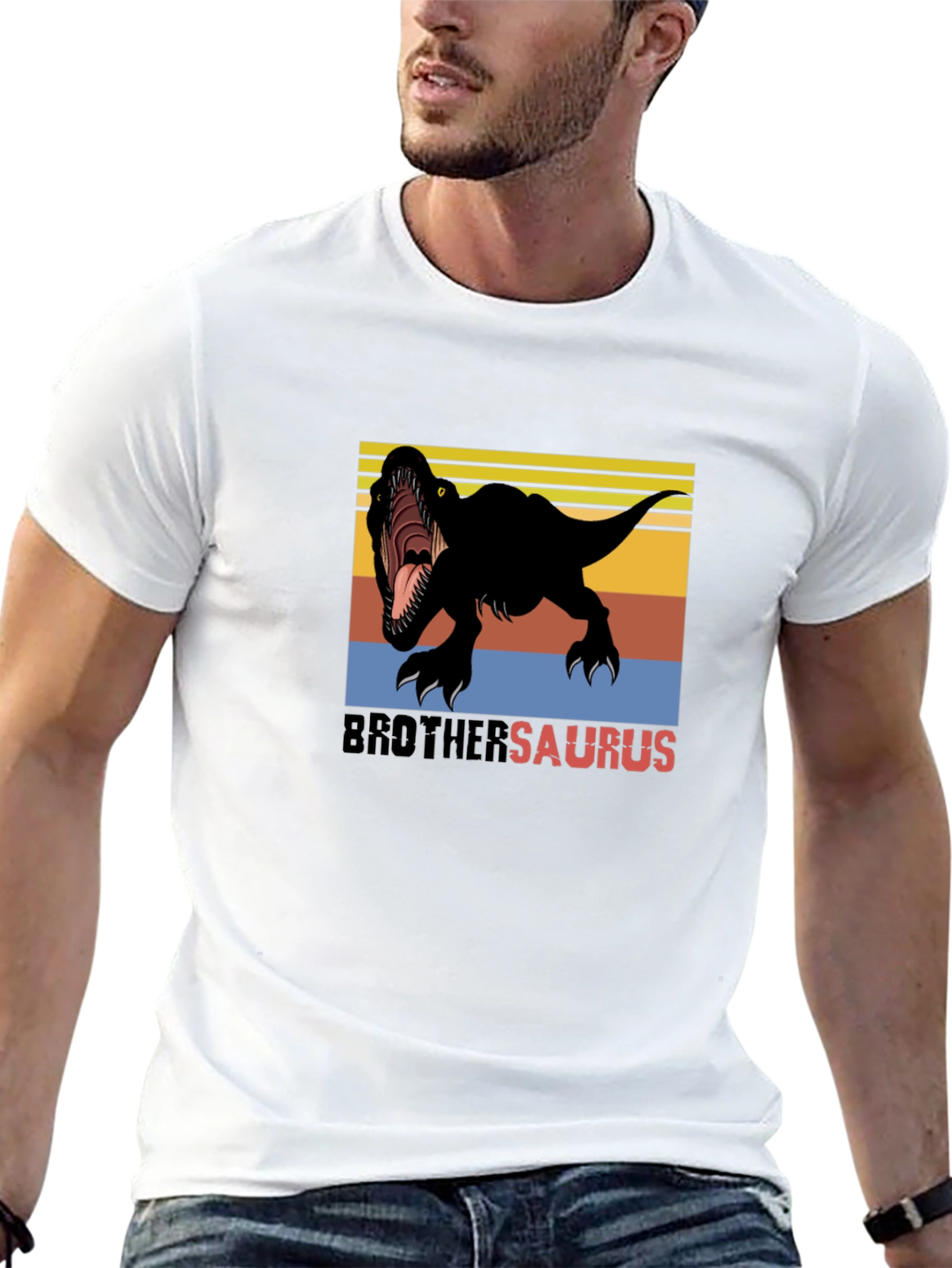 Black BrotherSaurus Dinosaur T-Shirt - Black view 13