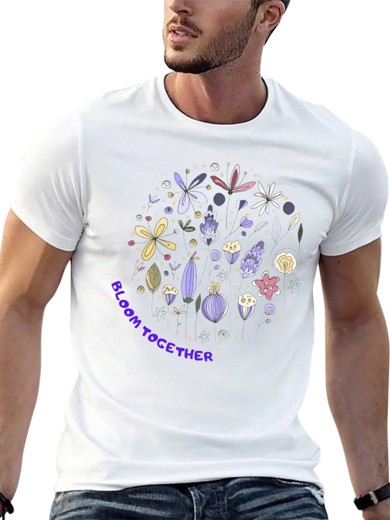 Black Bloom Together Graphic Tee - Stylish Floral Design view 13