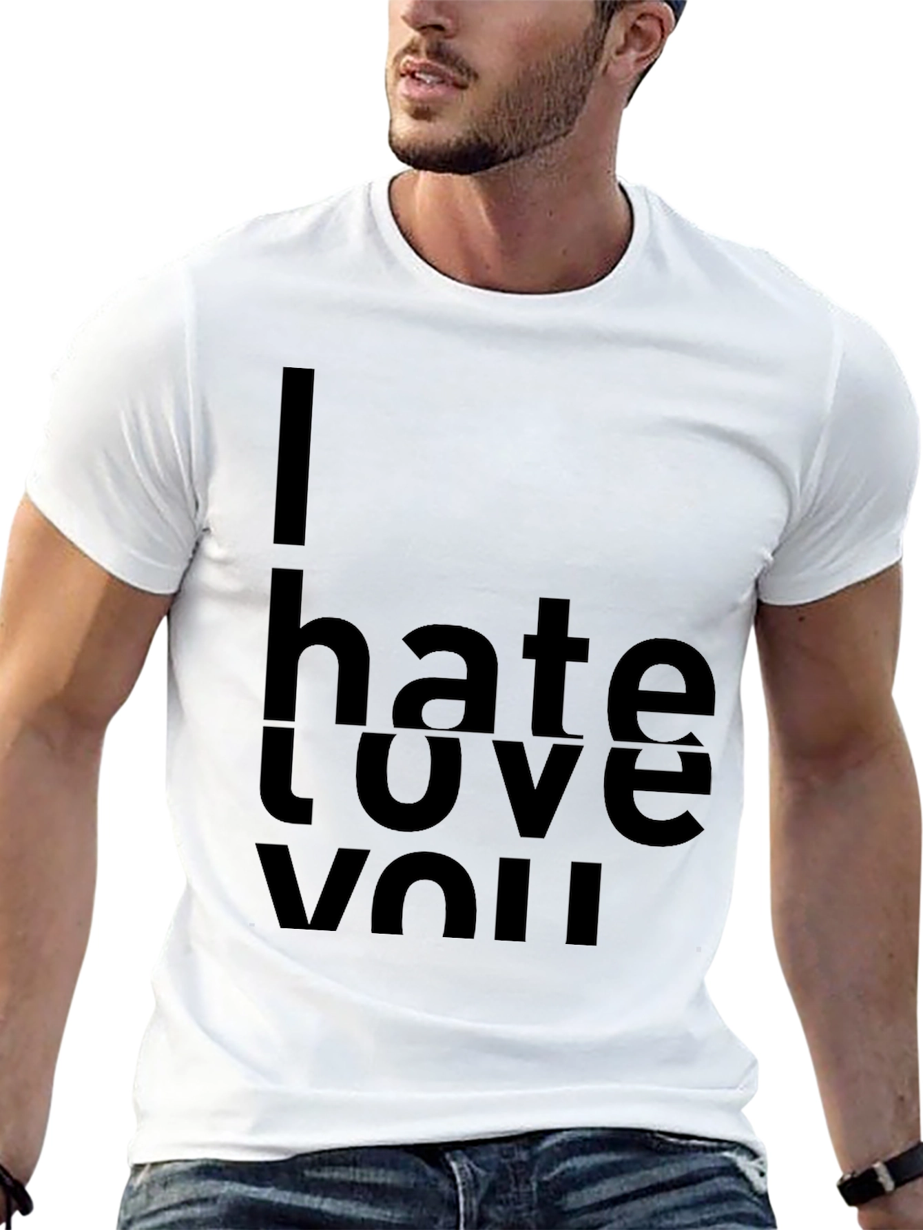 Black I Hate Love You Graphic Tee view 13