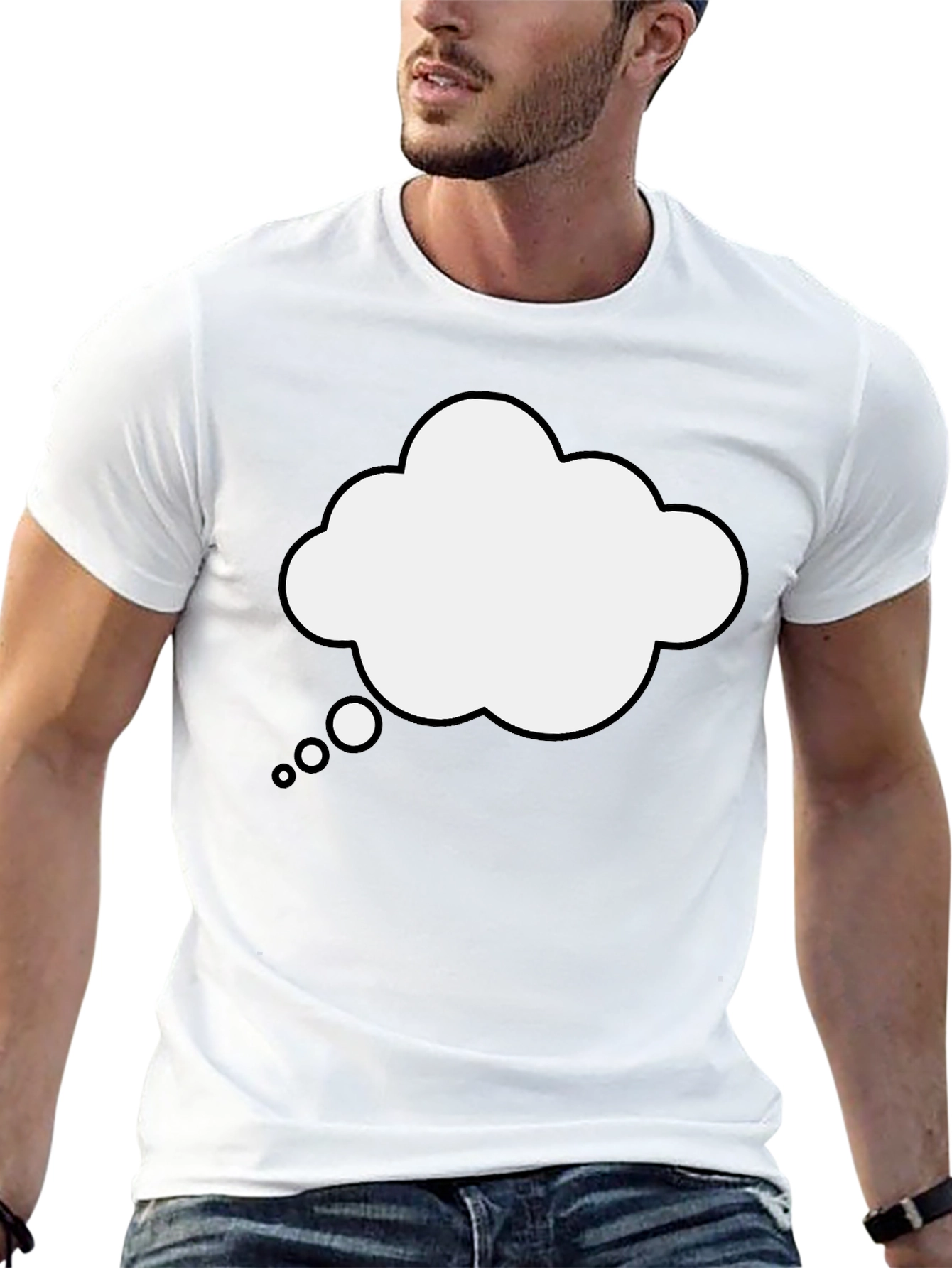 Black Thinking Cloud Black T-Shirt view 13