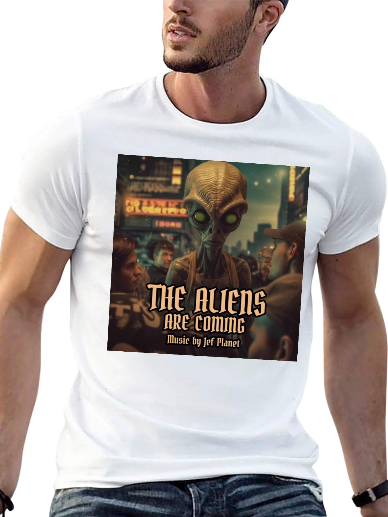 Black The Aliens Are Coming Graphic T-Shirt view 13