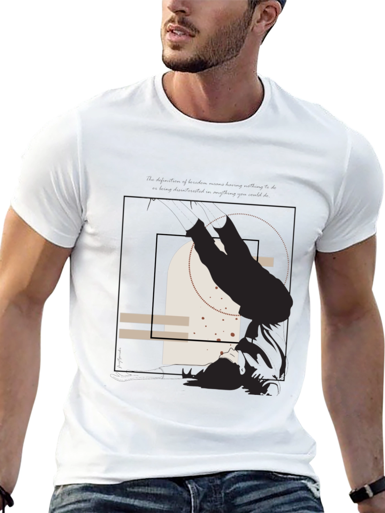 Black Abstract Graphic Print Black T-Shirt view 13