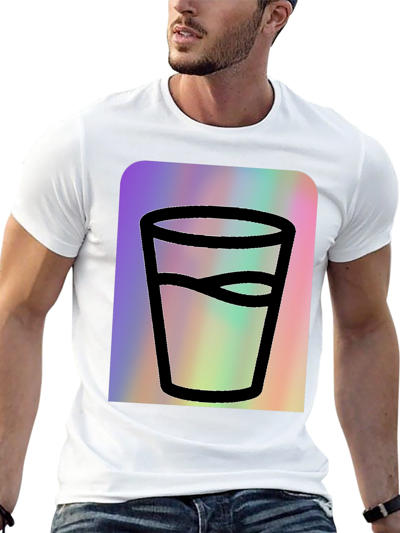 Black Glass of Water Graphic Tee - Soft Black Cotton view 13