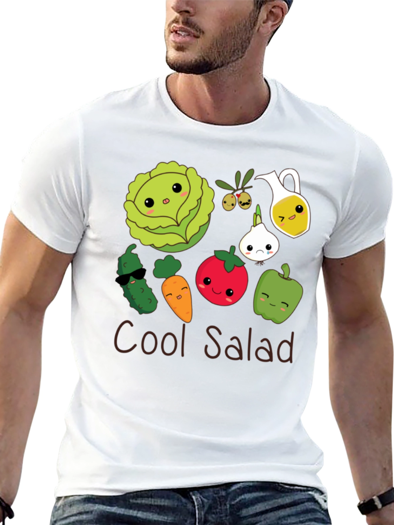 Cool Salad Graphic Tee - Unisex Black T-Shirt - 13
