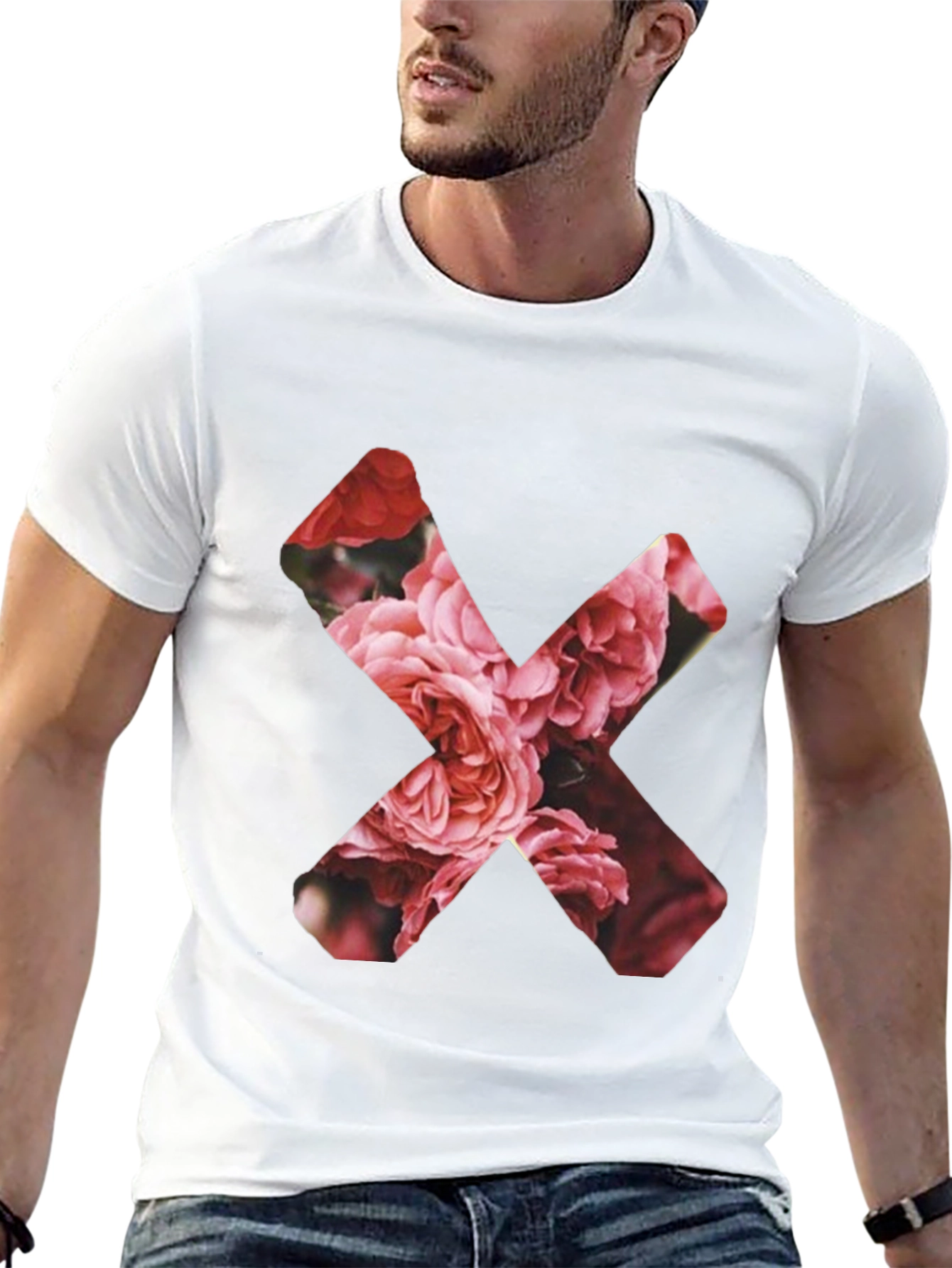 Black Floral X Graphic Black T-Shirt view 13