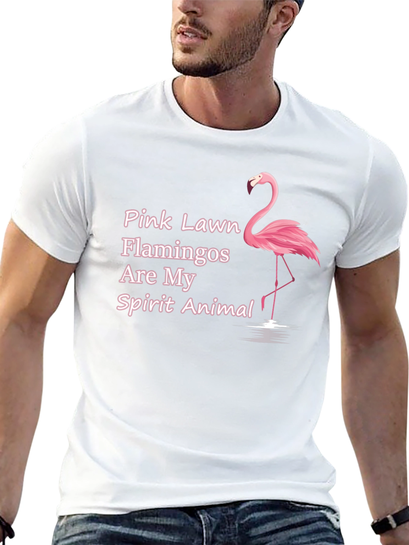Black Pink Flamingo Spirit Animal T-Shirt view 13