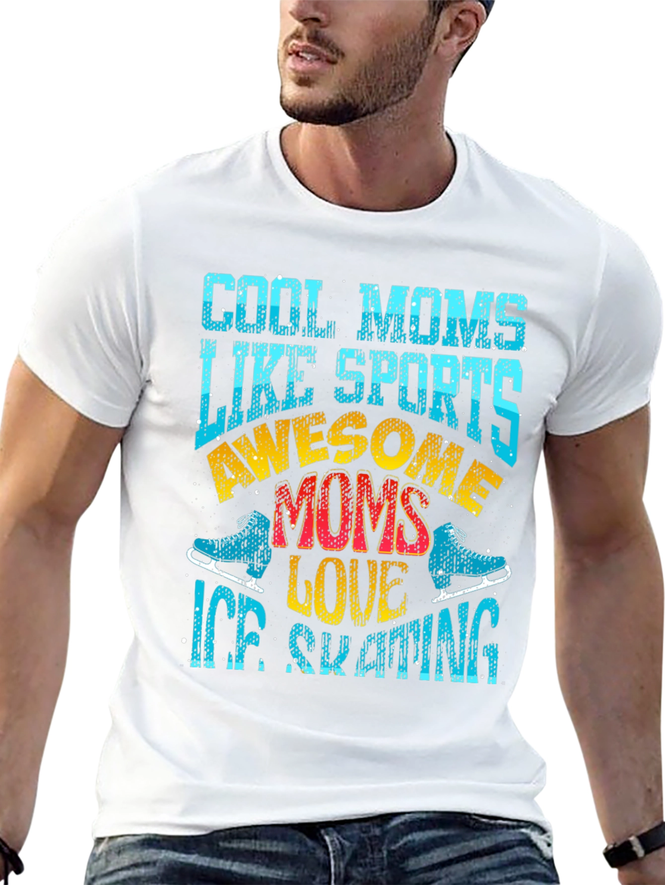 Black Cool Moms Ice Skating Graphic Tee view 13