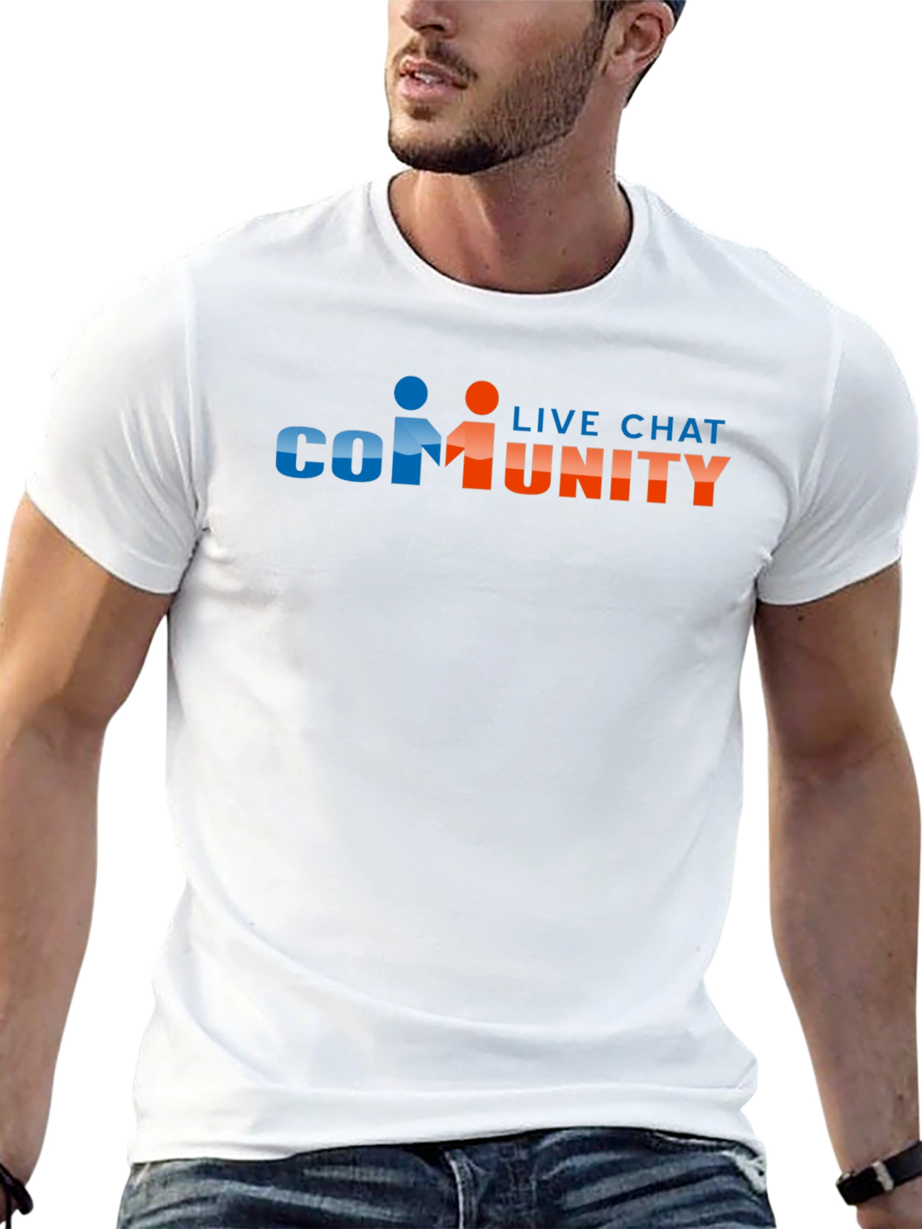 Community Live Chat Graphic Black T-Shirt - 13