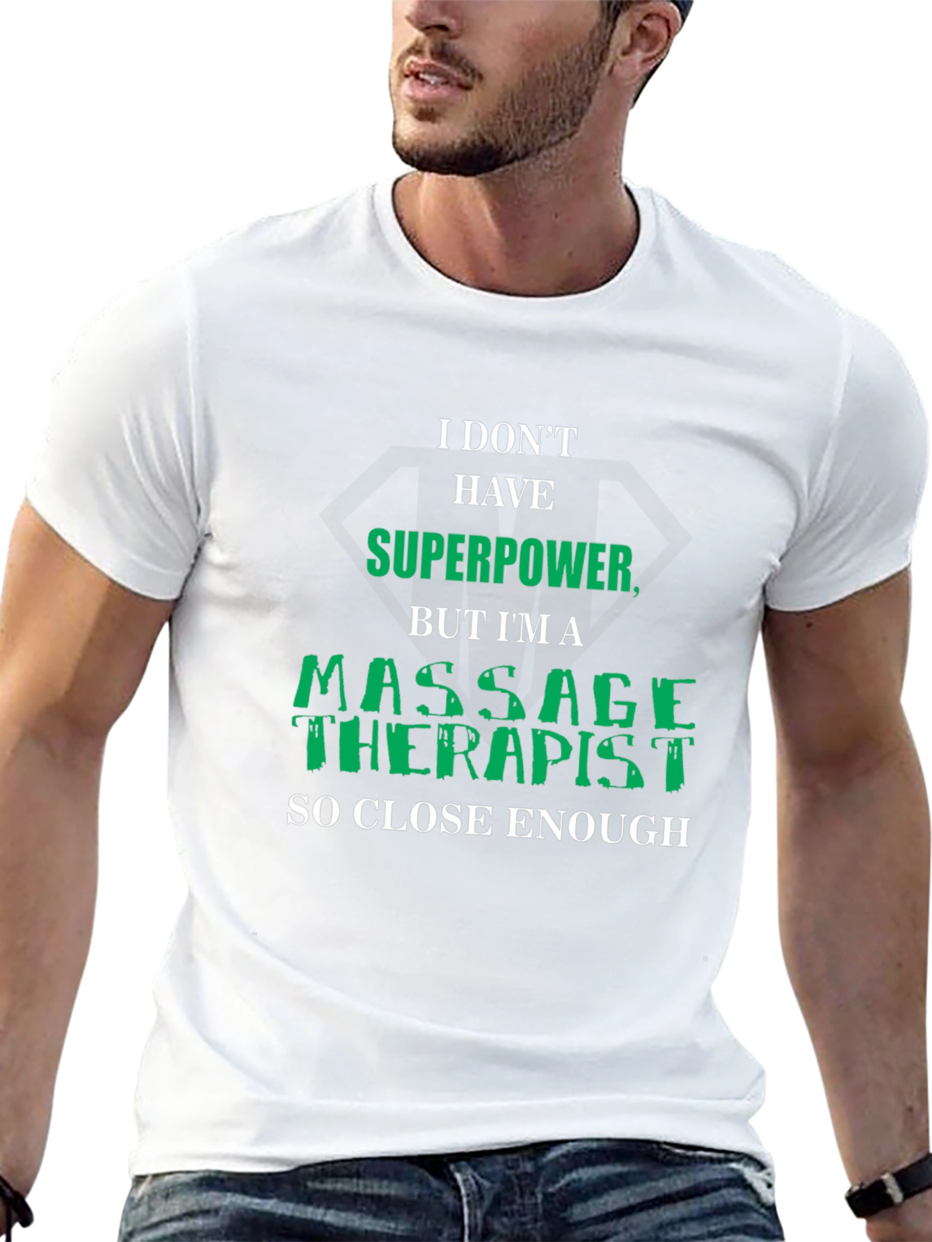 Black Massage Therapist Superpower Graphic Tee view 13