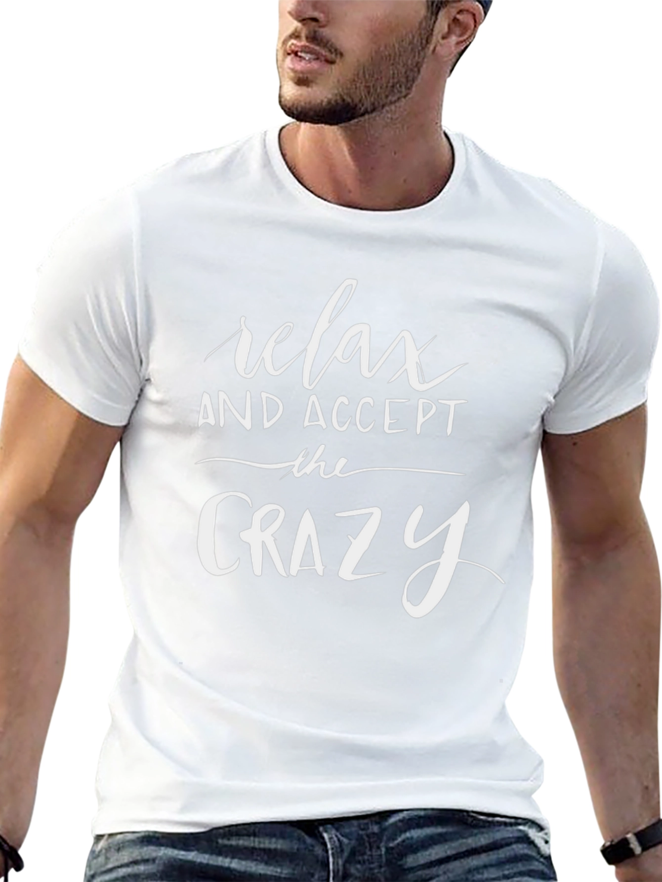 Black Relax and Accept the Crazy T-Shirt view 13