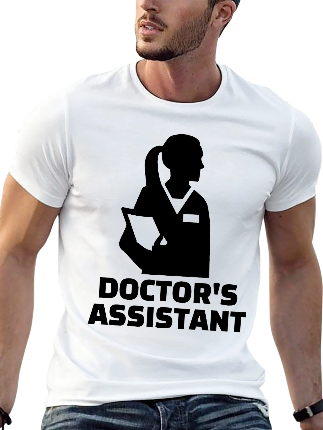 Black Doctor's Assistant Graphic T-Shirt view 13