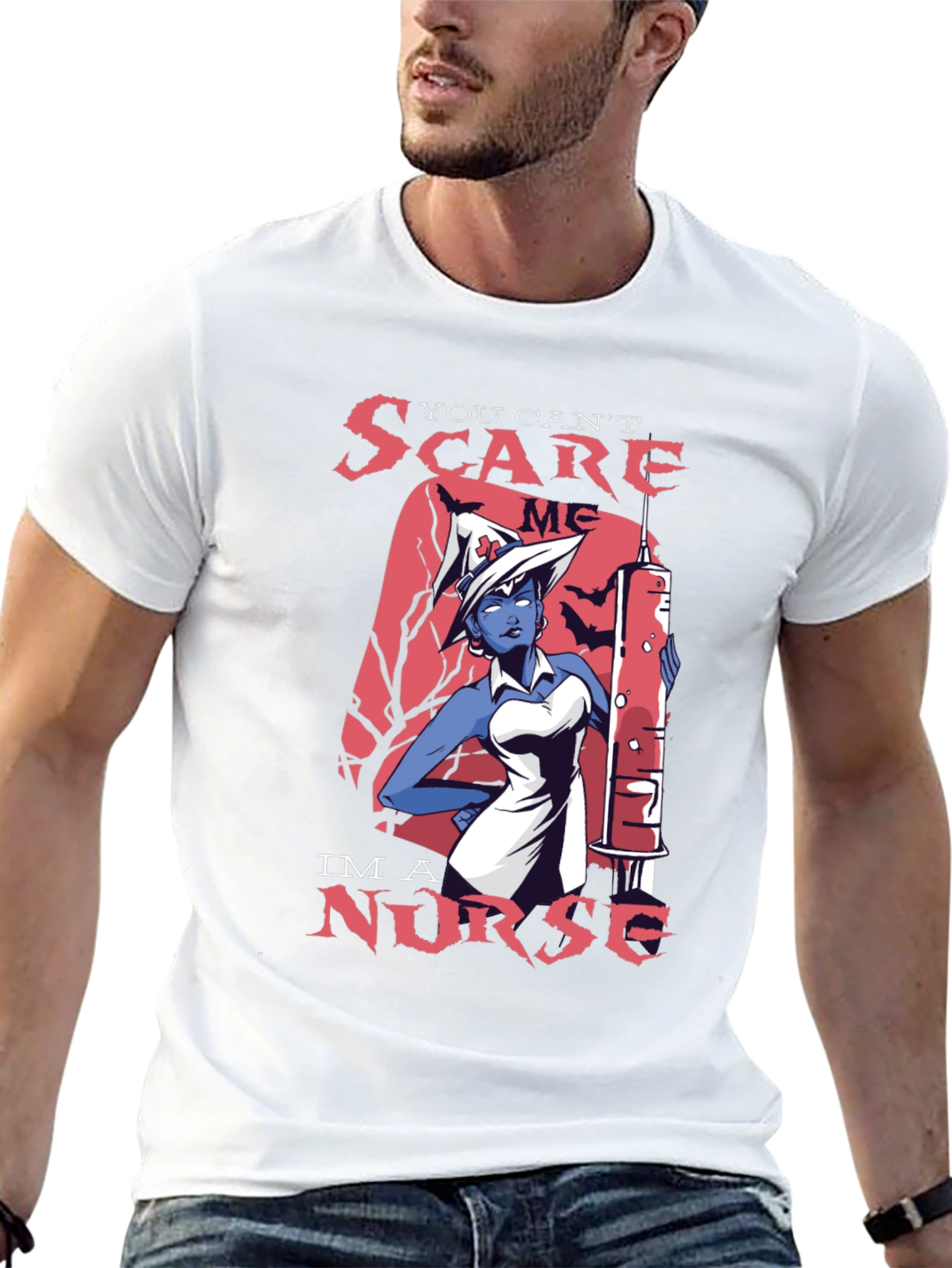 Black You Can't Scare Me, I'm a Nurse T-Shirt view 13
